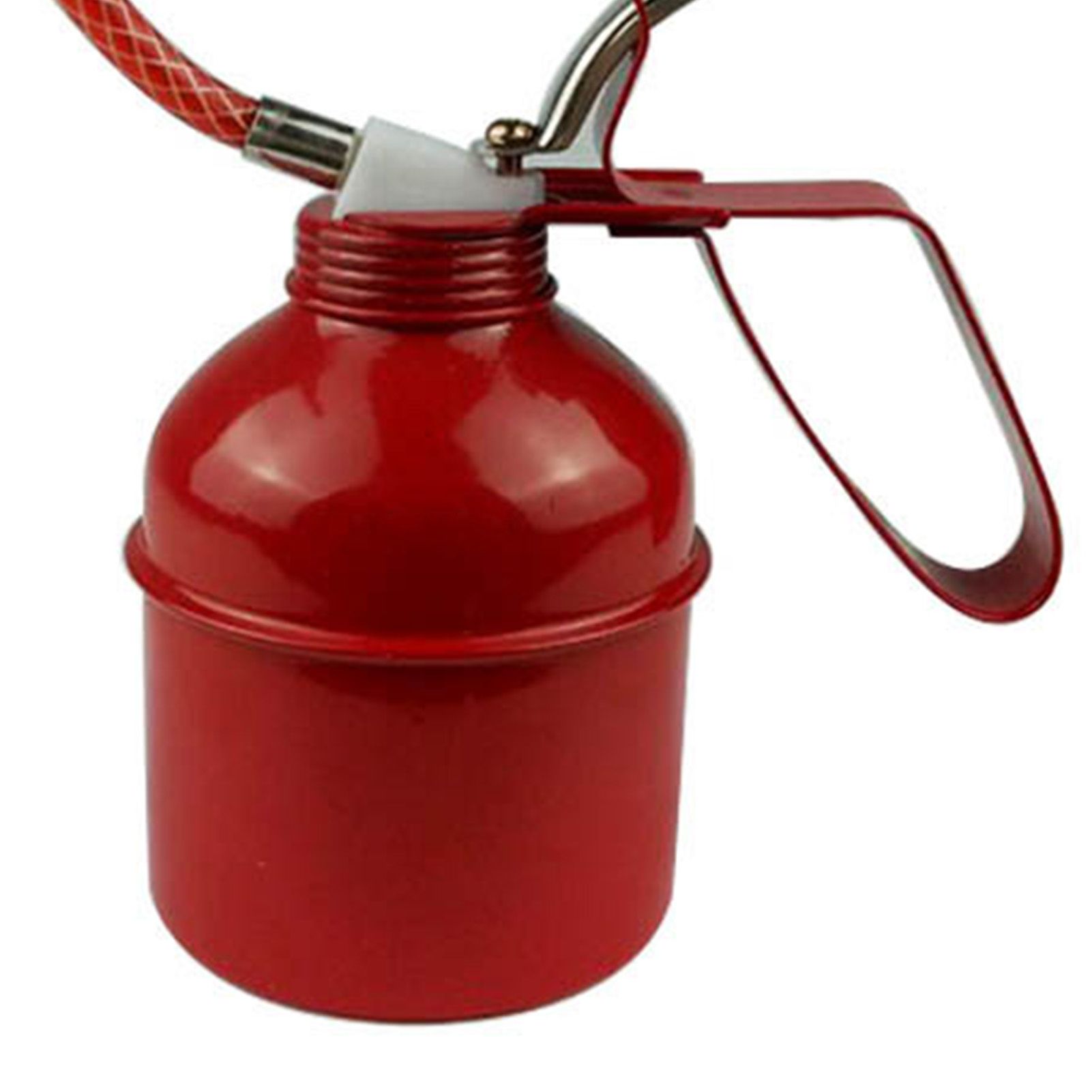 Manual Oiler Can Iron Red Lever Style Lubrication Oiling Can Flexible Hose Oil view 6