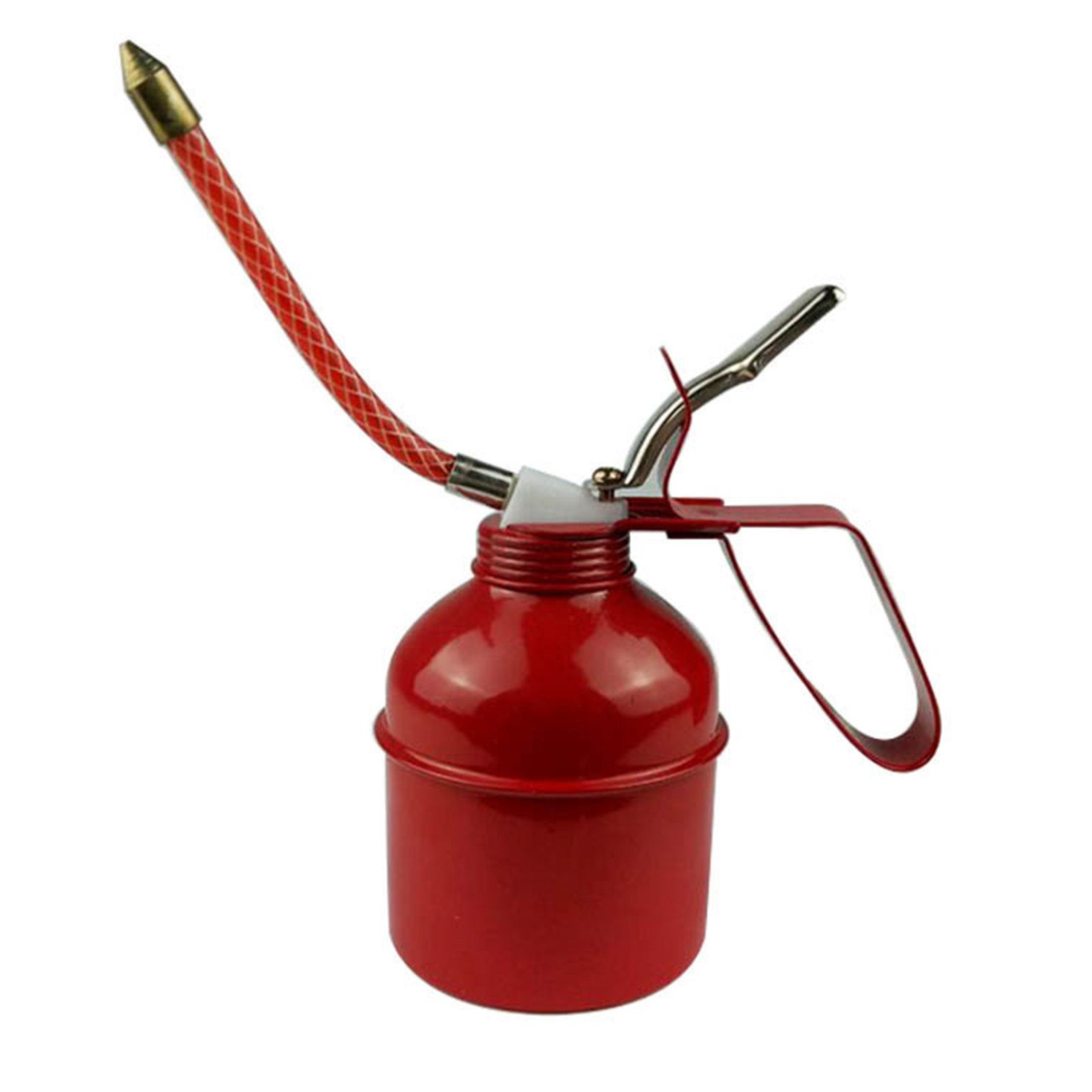 Manual Oiler Can Iron Red Lever Style Lubrication Oiling Can Flexible Hose Oil view 8