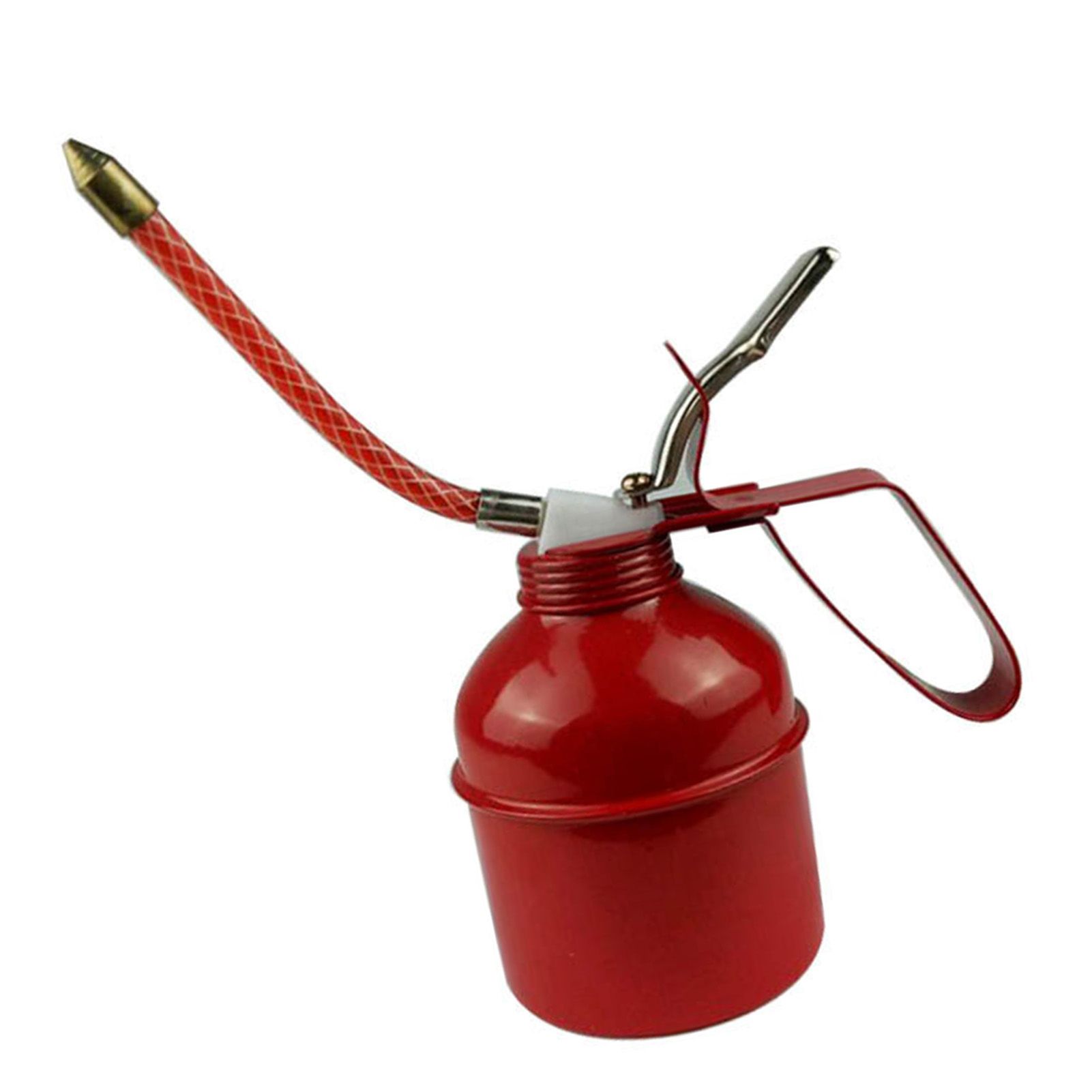 Manual Oiler Can Iron Red Lever Style Lubrication Oiling Can Flexible Hose Oil view 10