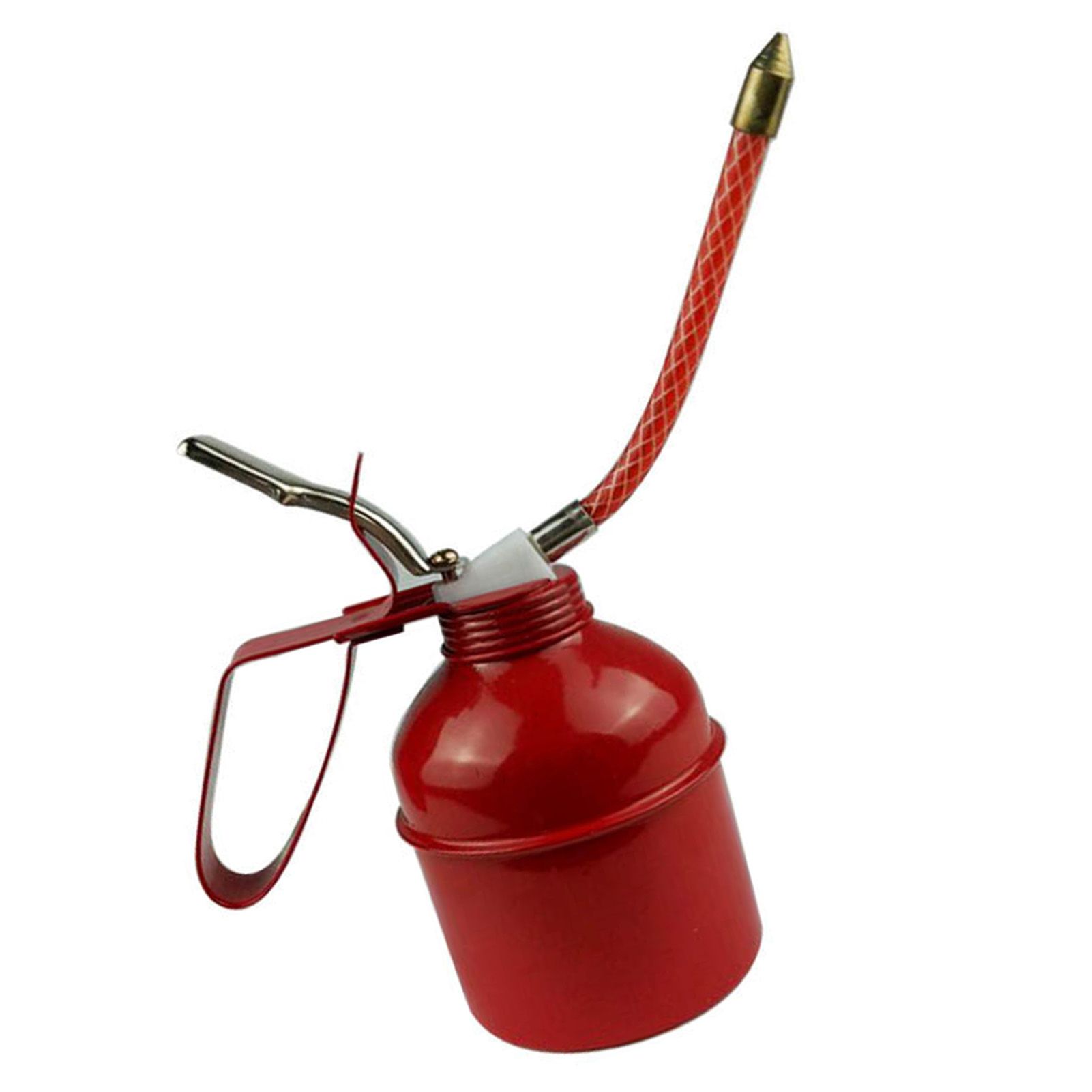 Manual Oiler Can Iron Red Lever Style Lubrication Oiling Can Flexible Hose Oil view 11