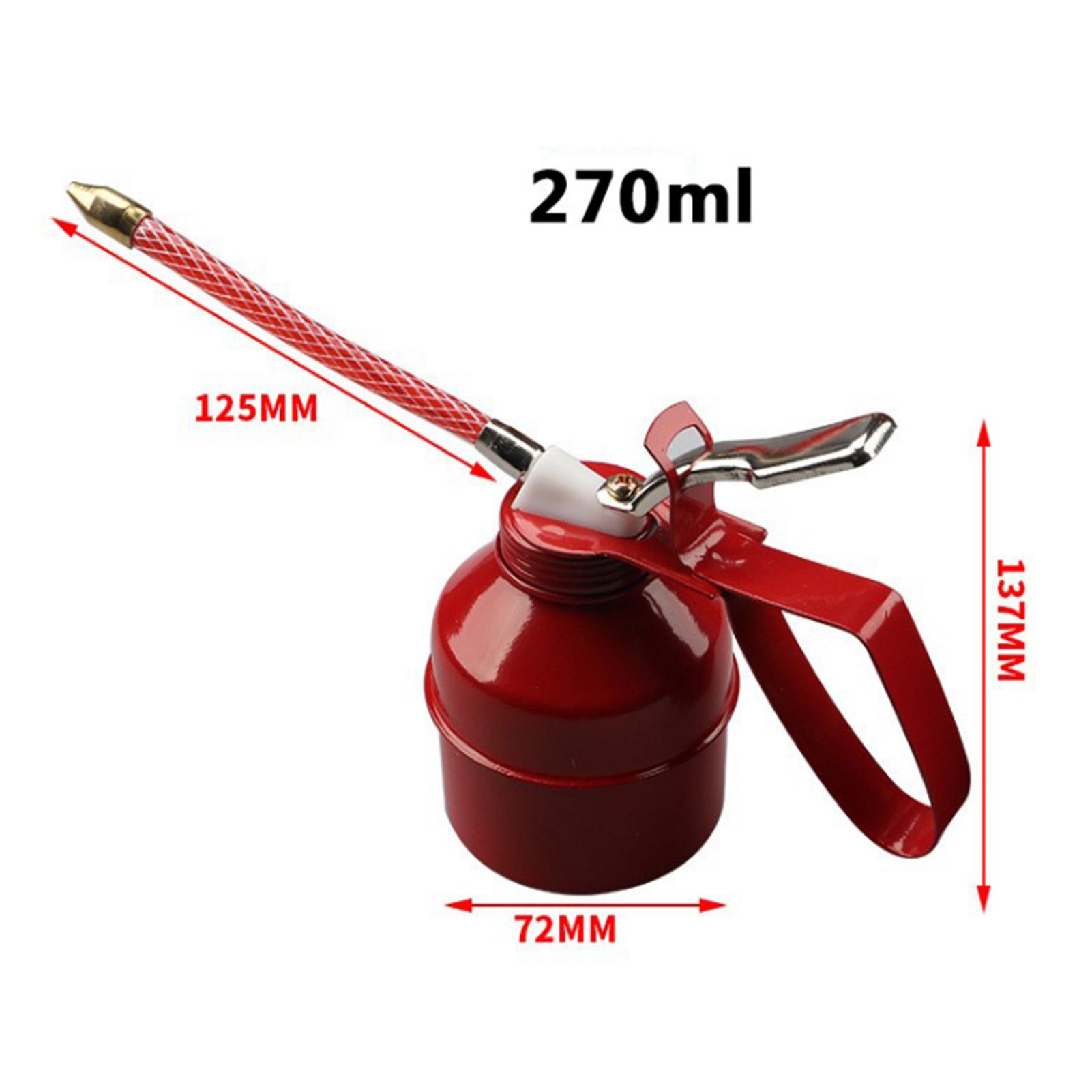 Manual Oiler Can Iron Red Lever Style Lubrication Oiling Can Flexible Hose Oil view 12