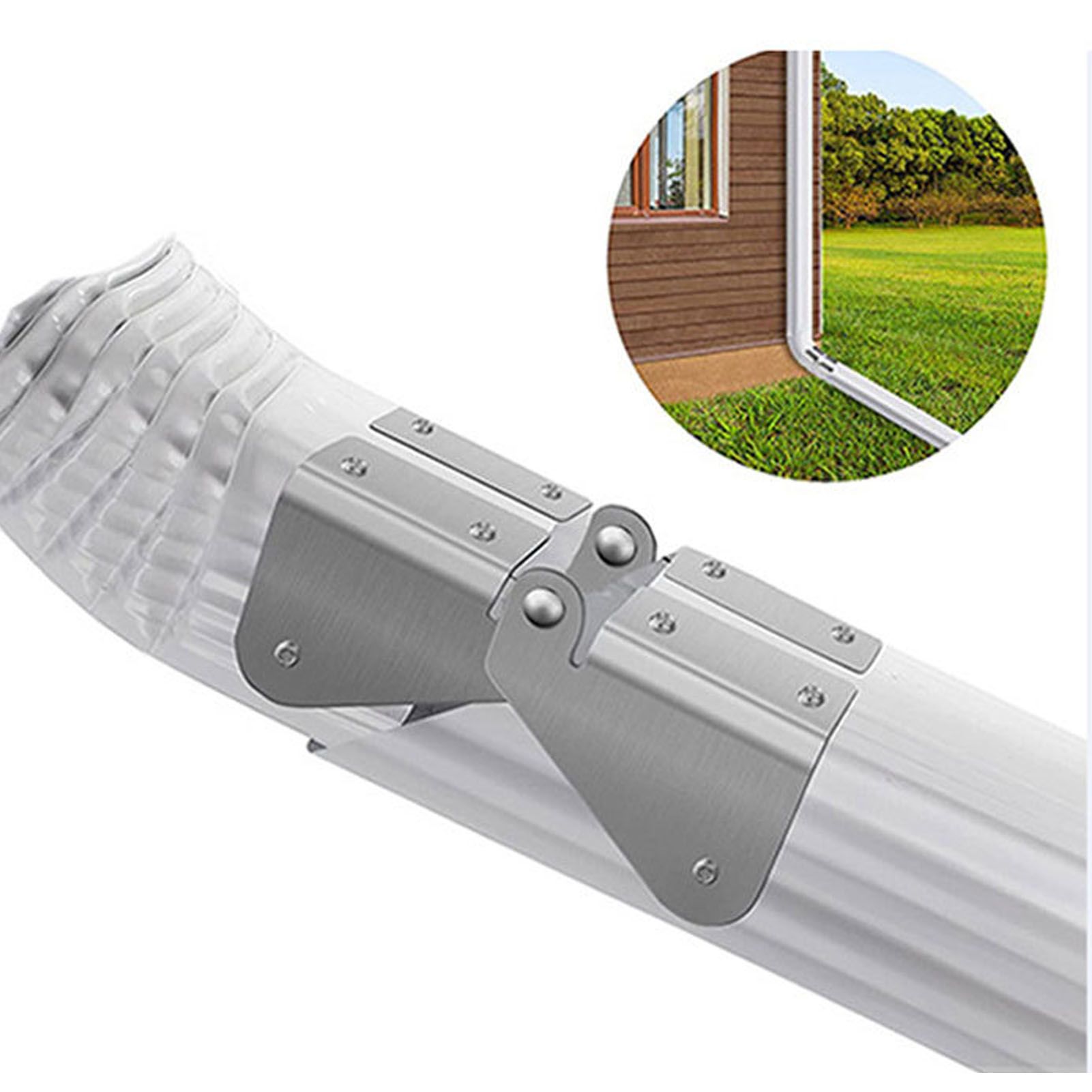 4PCS Gutter Downspout Extension Hinge Stainless Steel Flip Up Hinge for view 12