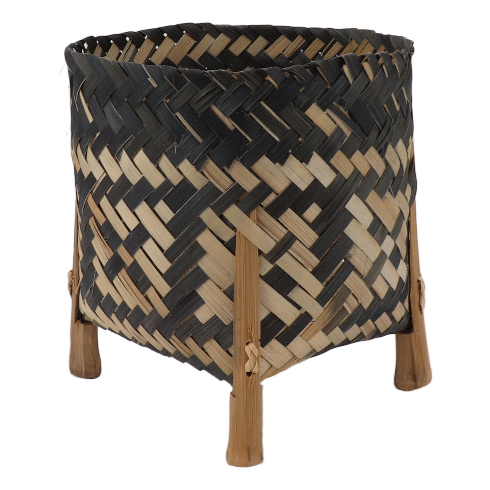 Plant Basket Northern Europe Style Bamboo Weaving Plant Pot Handwoven Indoor view 2