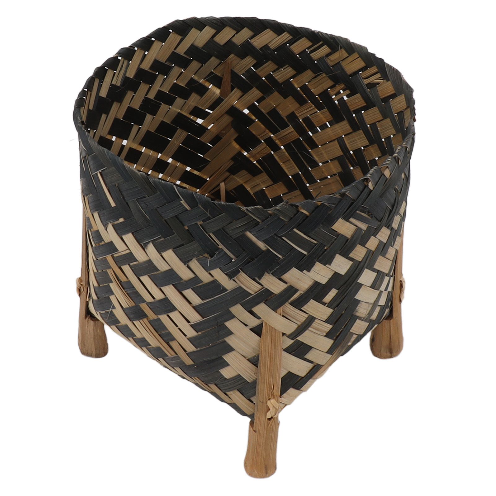 Plant Basket Northern Europe Style Bamboo Weaving Plant Pot Handwoven Indoor view 5