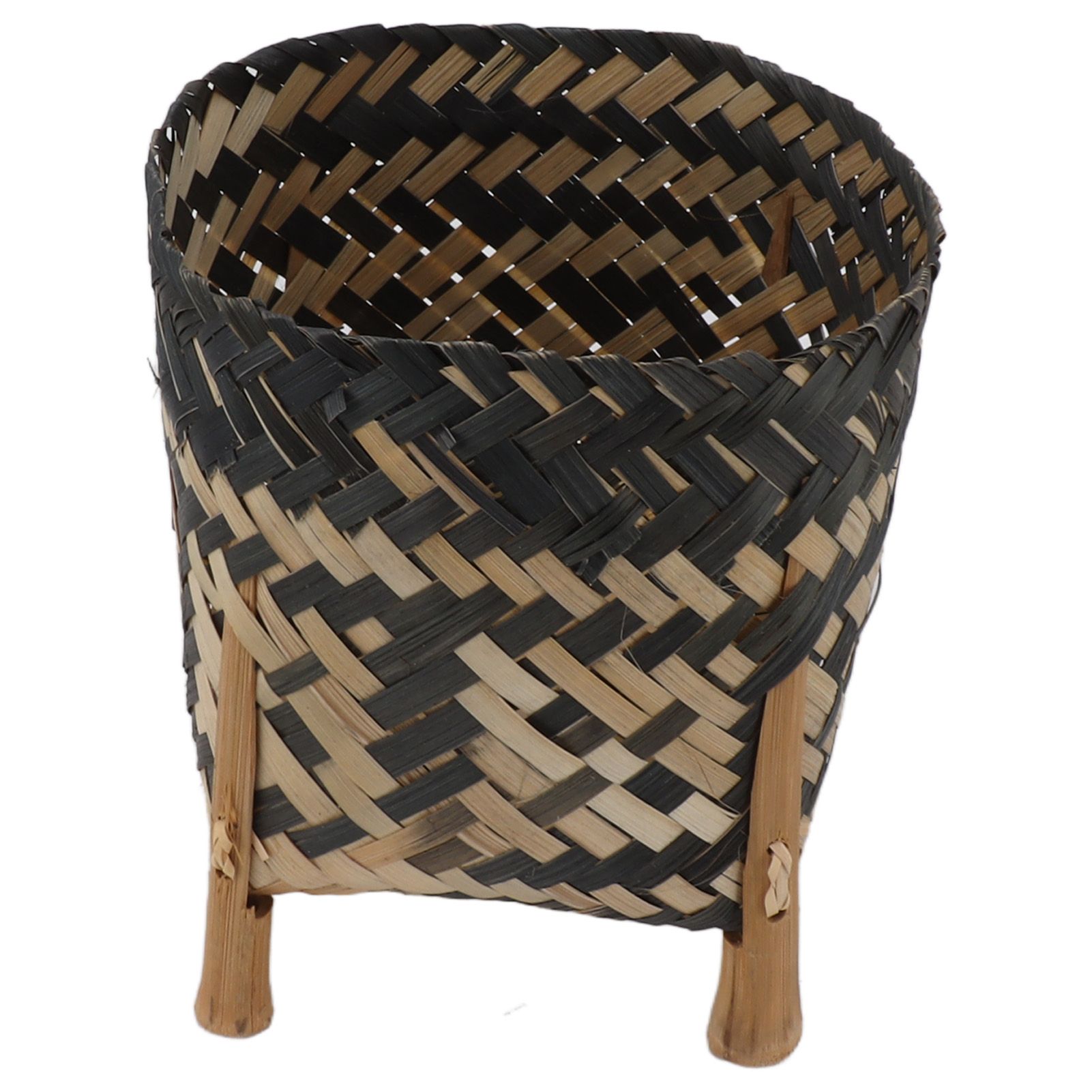 Plant Basket Northern Europe Style Bamboo Weaving Plant Pot Handwoven Indoor view 6