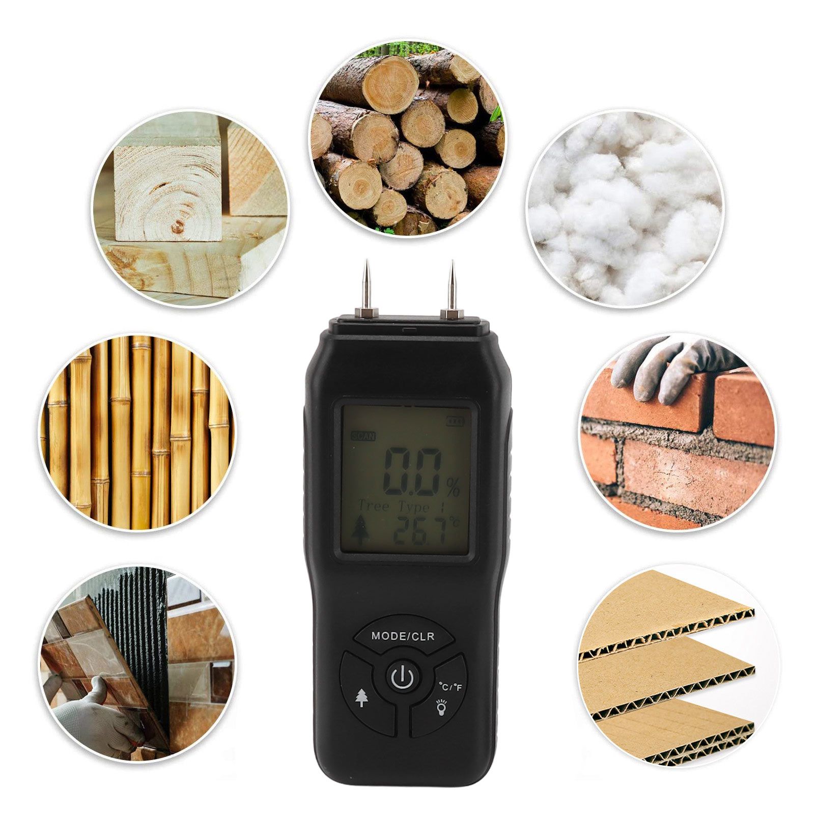 Digital Wood Moisture Meter Highly Accurate Portable Wood Humidity Tester for view 12