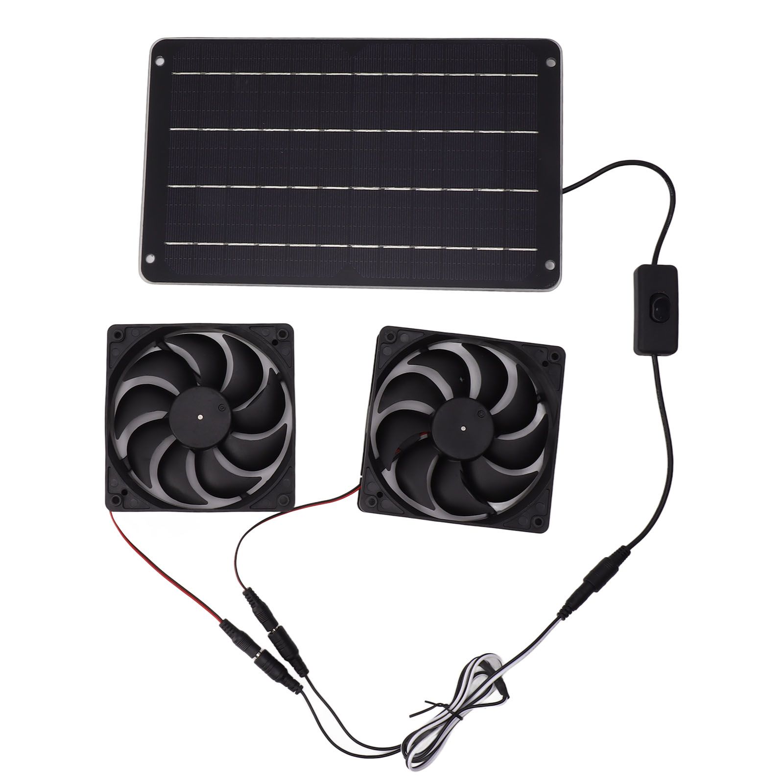 20W Solar Powered Dual Fan 12V Efficient Energy Saving Solar Panel Fan Kit