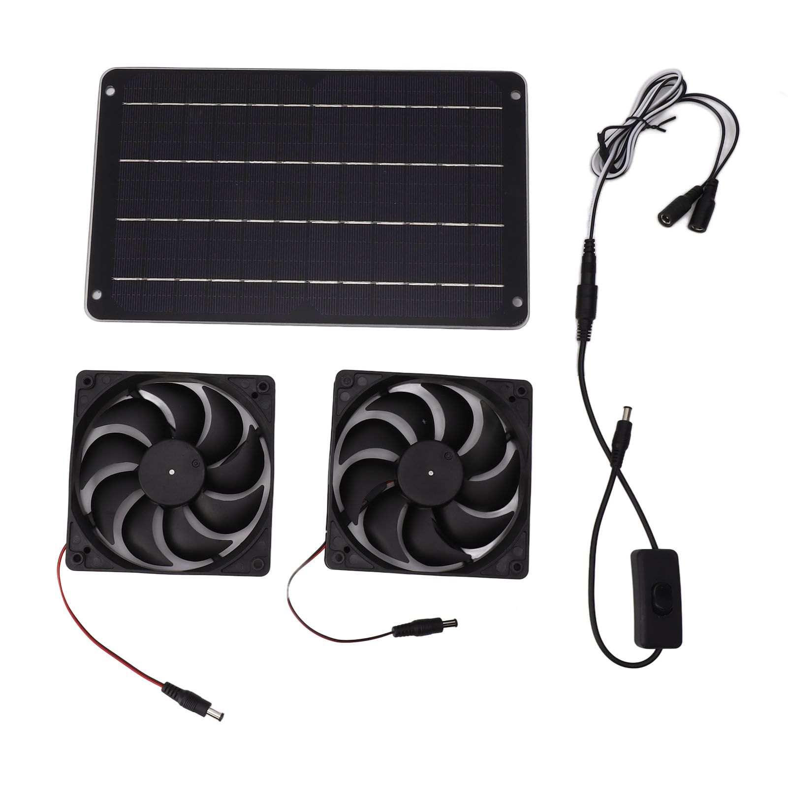 20W Solar Powered Dual Fan 12V Efficient Energy Saving Solar Panel Fan Kit view 2