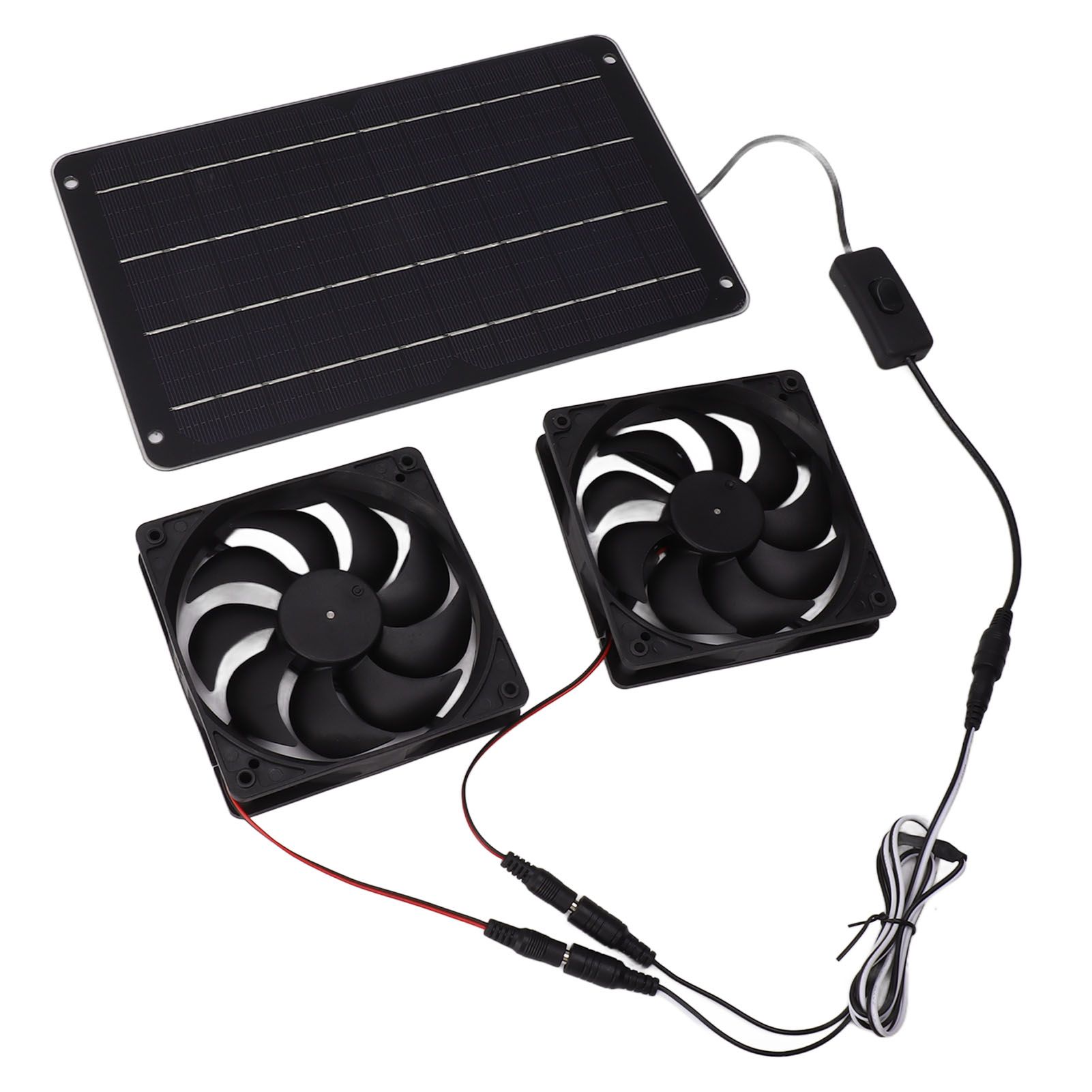 20W Solar Powered Dual Fan 12V Efficient Energy Saving Solar Panel Fan Kit view 3