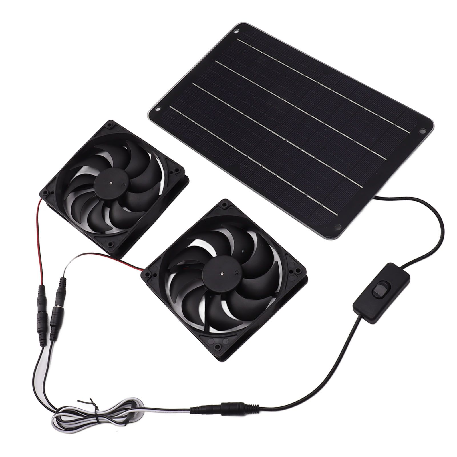 20W Solar Powered Dual Fan 12V Efficient Energy Saving Solar Panel Fan Kit view 4