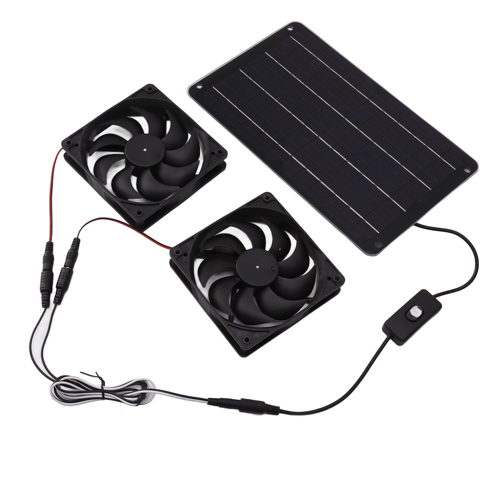 20W Solar Powered Dual Fan 12V Efficient Energy Saving Solar Panel Fan Kit view 5