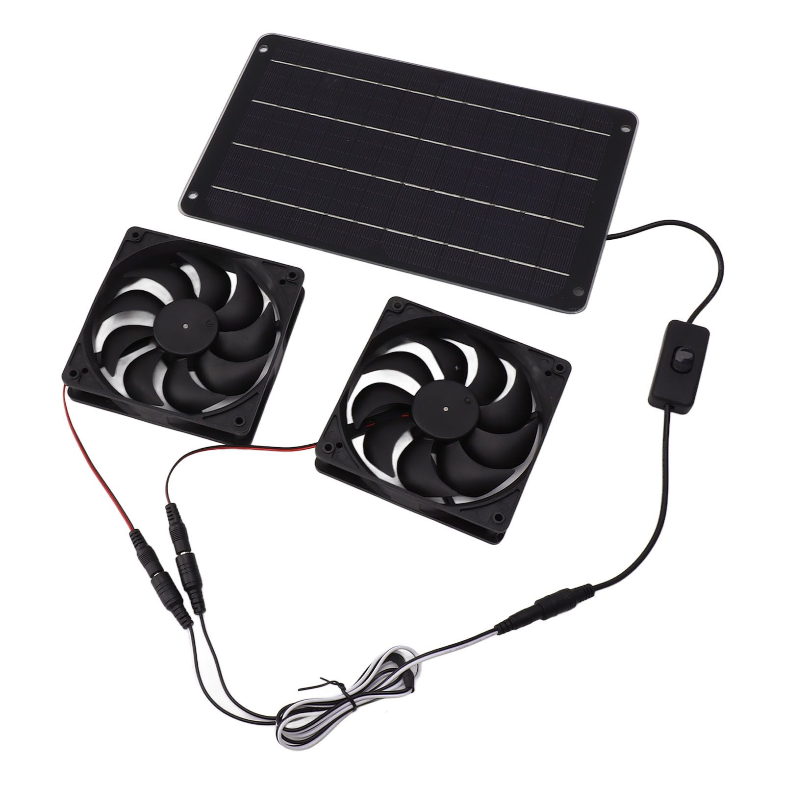 20W Solar Powered Dual Fan 12V Efficient Energy Saving Solar Panel Fan Kit view 6
