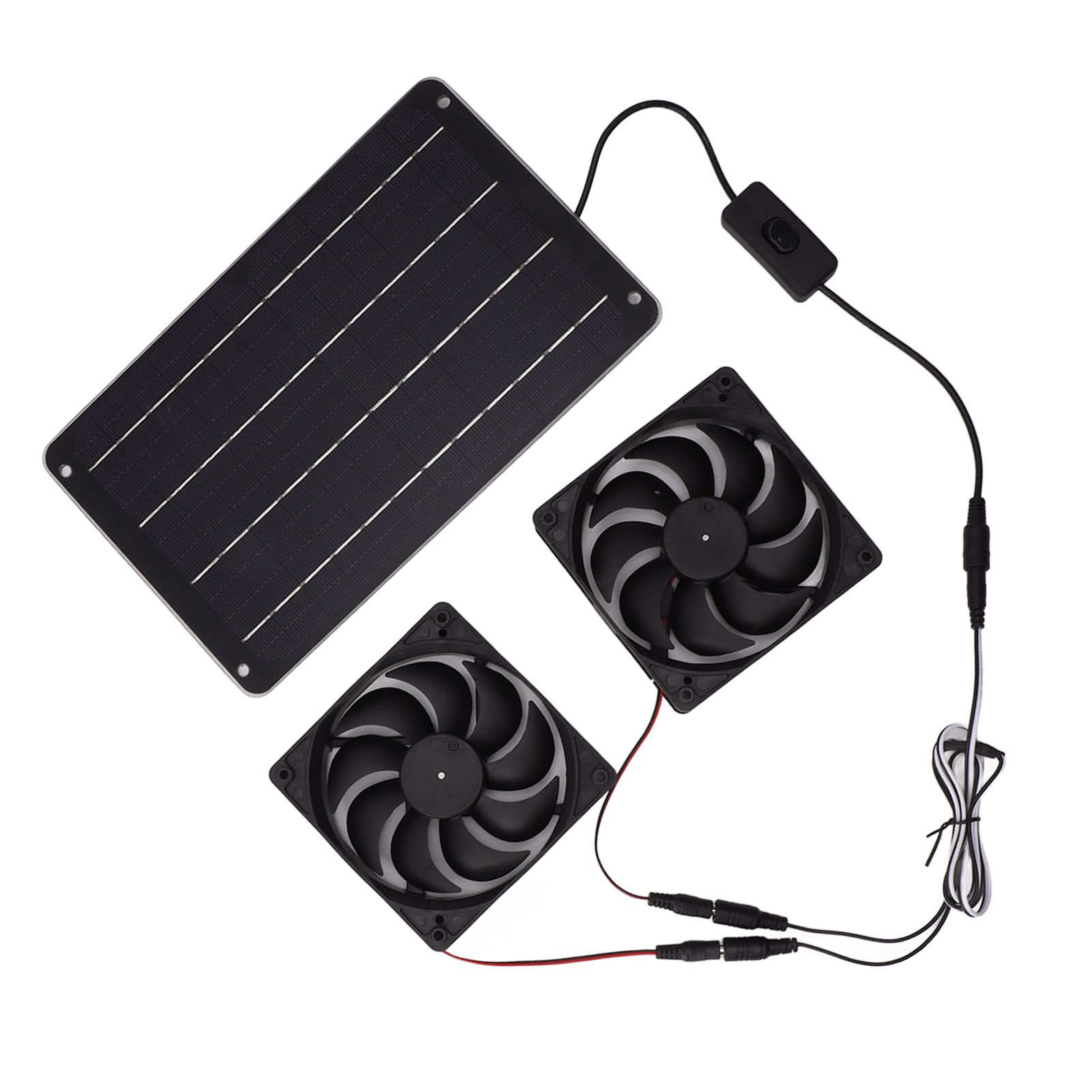 20W Solar Powered Dual Fan 12V Efficient Energy Saving Solar Panel Fan Kit view 9