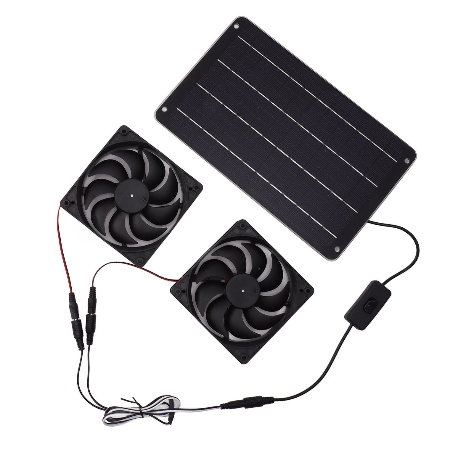 20W Solar Powered Dual Fan 12V Efficient Energy Saving Solar Panel Fan Kit view 10