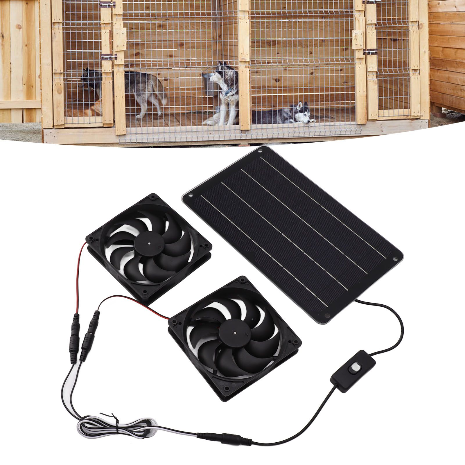 20W Solar Powered Dual Fan 12V Efficient Energy Saving Solar Panel Fan Kit view 11