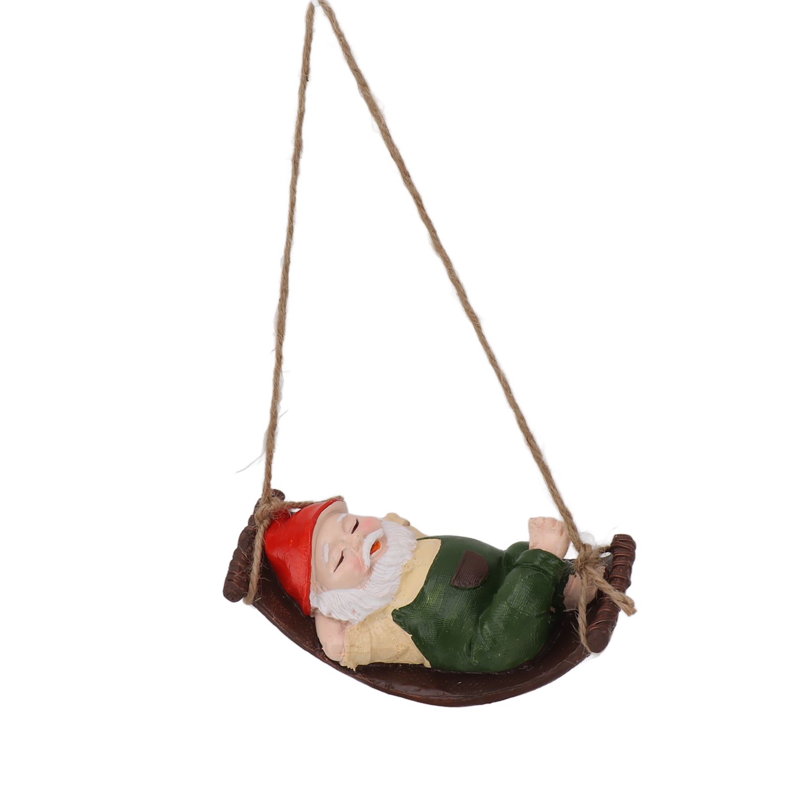 Dwarf Swing Sculpture Ornaments Resin and Twine Lovely 7.5in Resin Dwarf Swing view 3