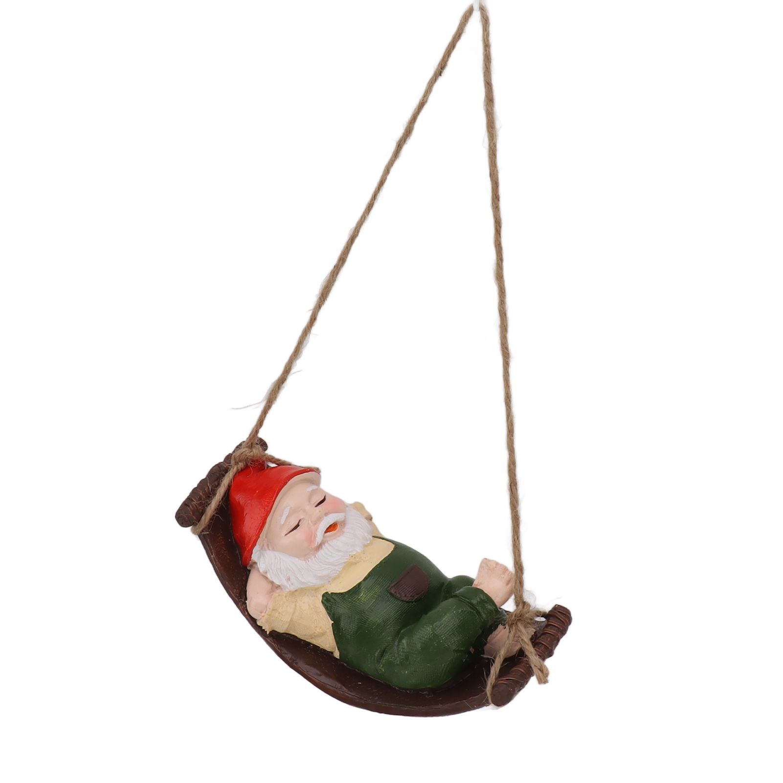 Dwarf Swing Sculpture Ornaments Resin and Twine Lovely 7.5in Resin Dwarf Swing view 4