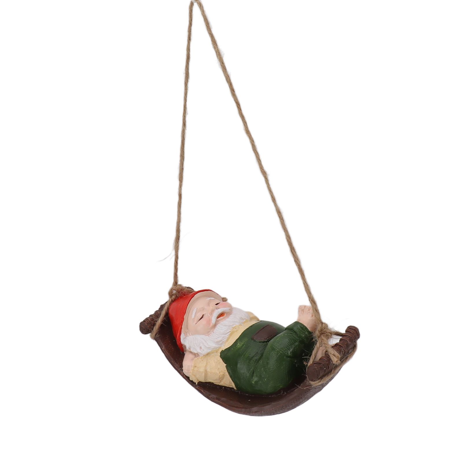 Dwarf Swing Sculpture Ornaments Resin and Twine Lovely 7.5in Resin Dwarf Swing view 5