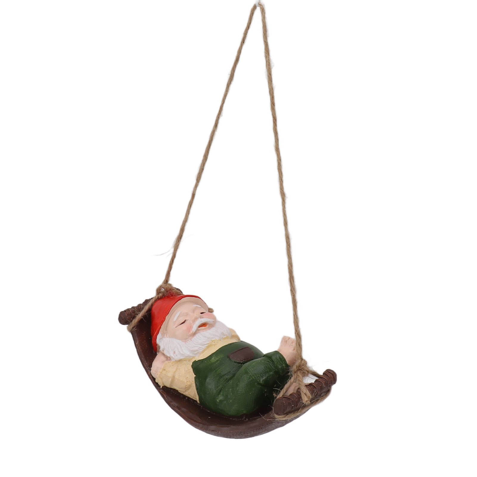 Dwarf Swing Sculpture Ornaments Resin and Twine Lovely 7.5in Resin Dwarf Swing view 6