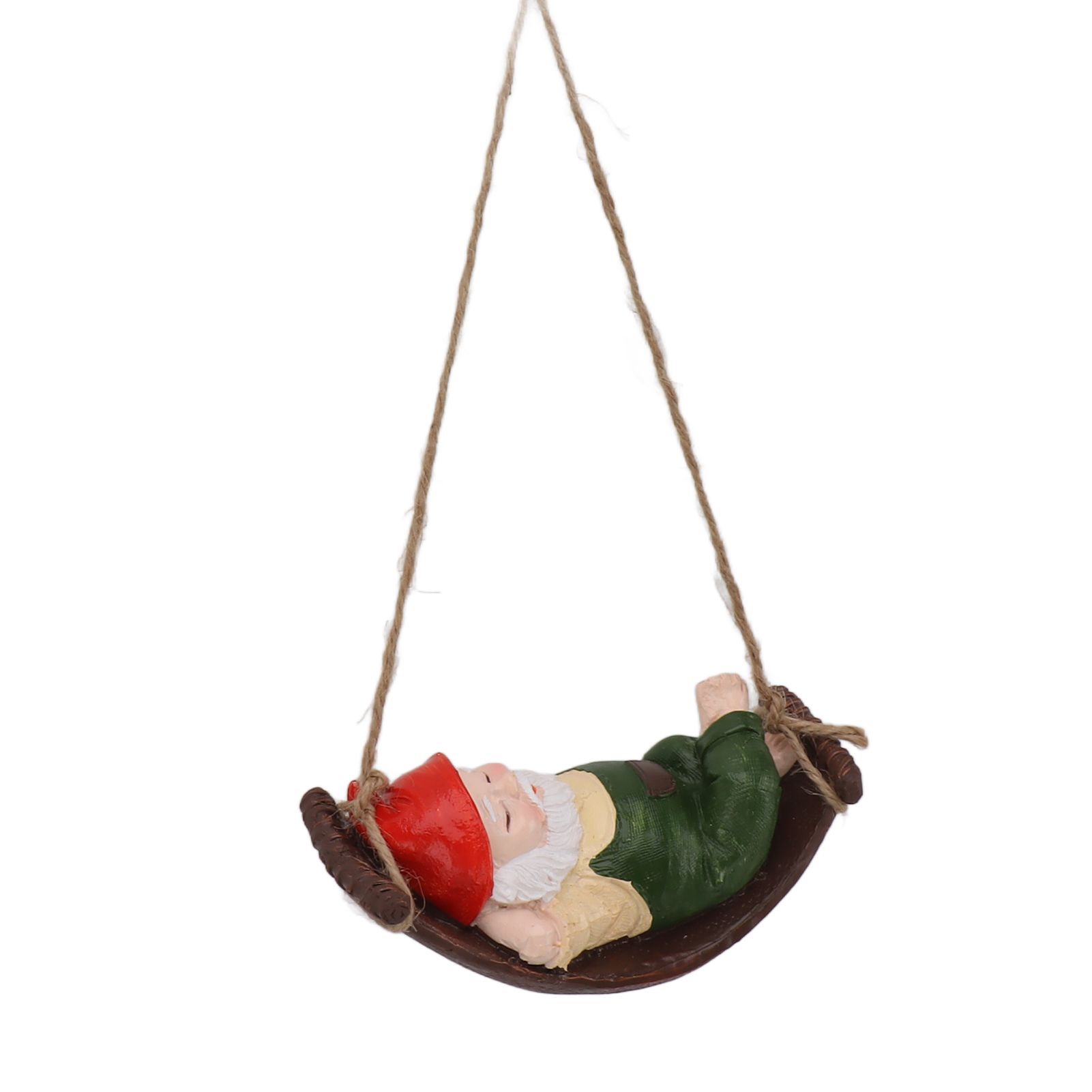 Dwarf Swing Sculpture Ornaments Resin and Twine Lovely 7.5in Resin Dwarf Swing view 7