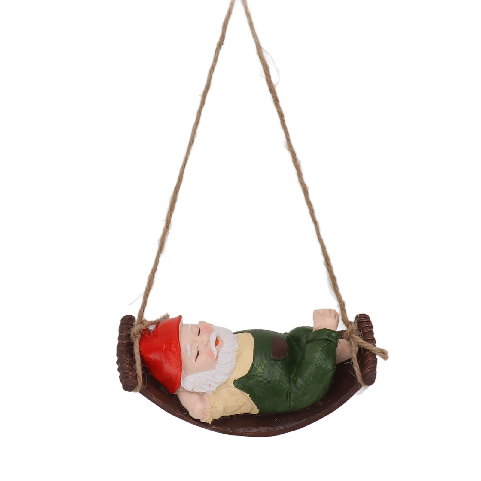 Dwarf Swing Sculpture Ornaments Resin and Twine Lovely 7.5in Resin Dwarf Swing view 8