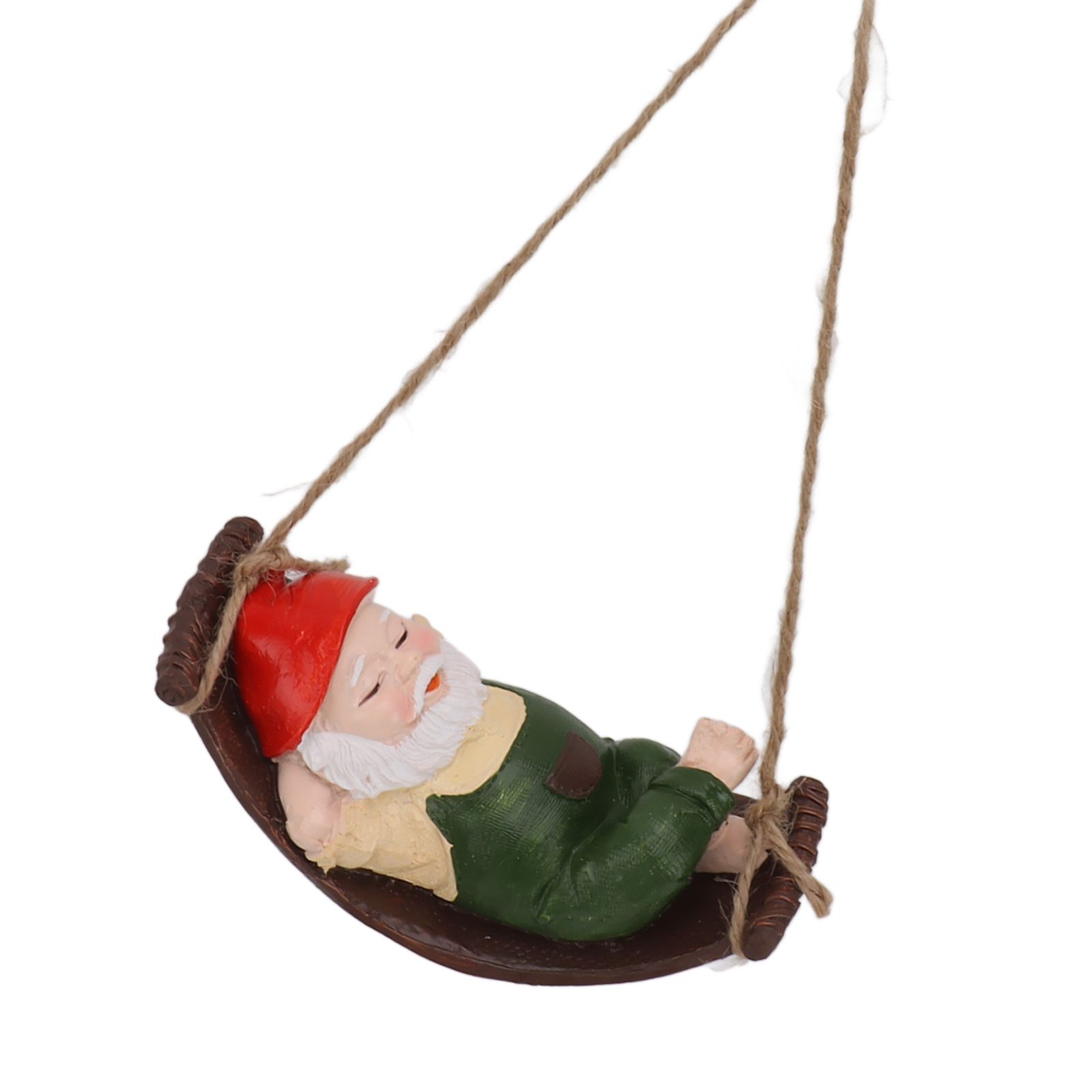 Dwarf Swing Sculpture Ornaments Resin and Twine Lovely 7.5in Resin Dwarf Swing view 9