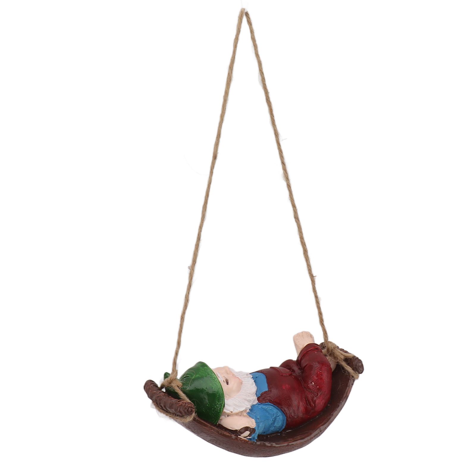 Dwarf Swing Sculpture Ornaments Resin and Twine Lovely 7.5in Resin Dwarf Swing view 4