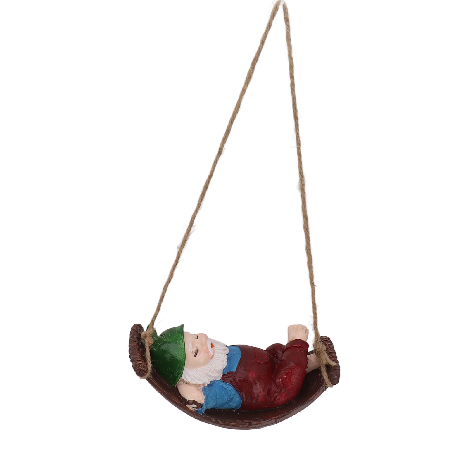 Dwarf Swing Sculpture Ornaments Resin and Twine Lovely 7.5in Resin Dwarf Swing view 5