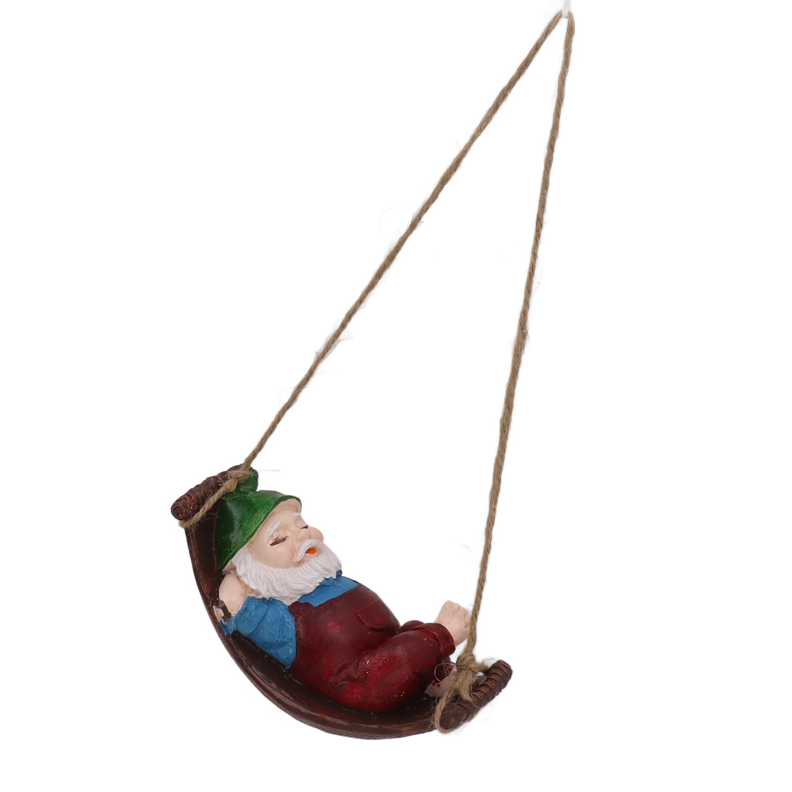Dwarf Swing Sculpture Ornaments Resin and Twine Lovely 7.5in Resin Dwarf Swing view 6
