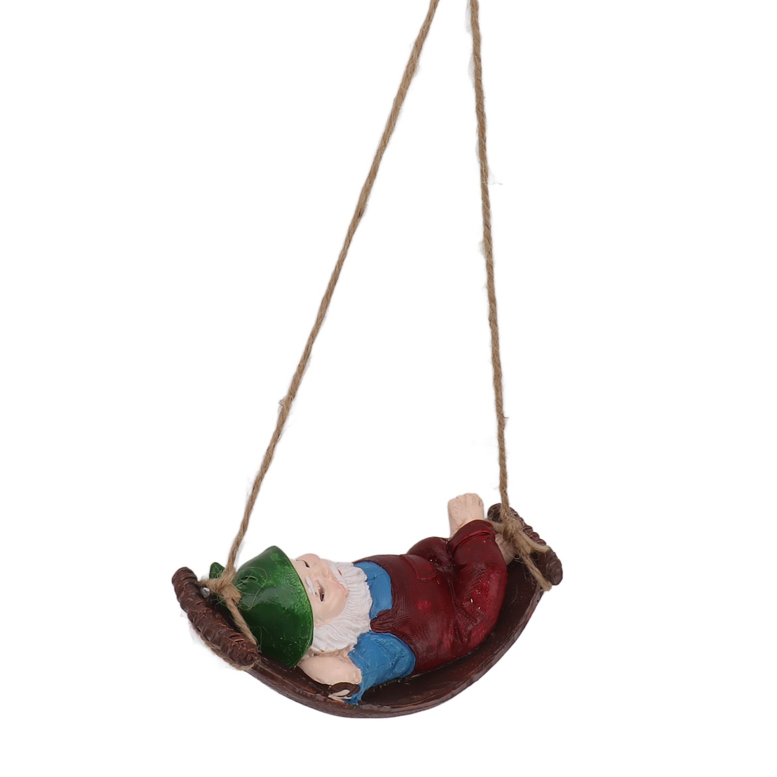 Dwarf Swing Sculpture Ornaments Resin and Twine Lovely 7.5in Resin Dwarf Swing view 7