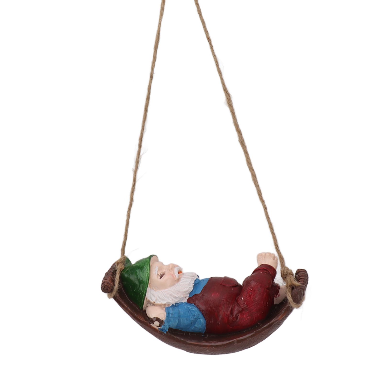 Dwarf Swing Sculpture Ornaments Resin and Twine Lovely 7.5in Resin Dwarf Swing view 8