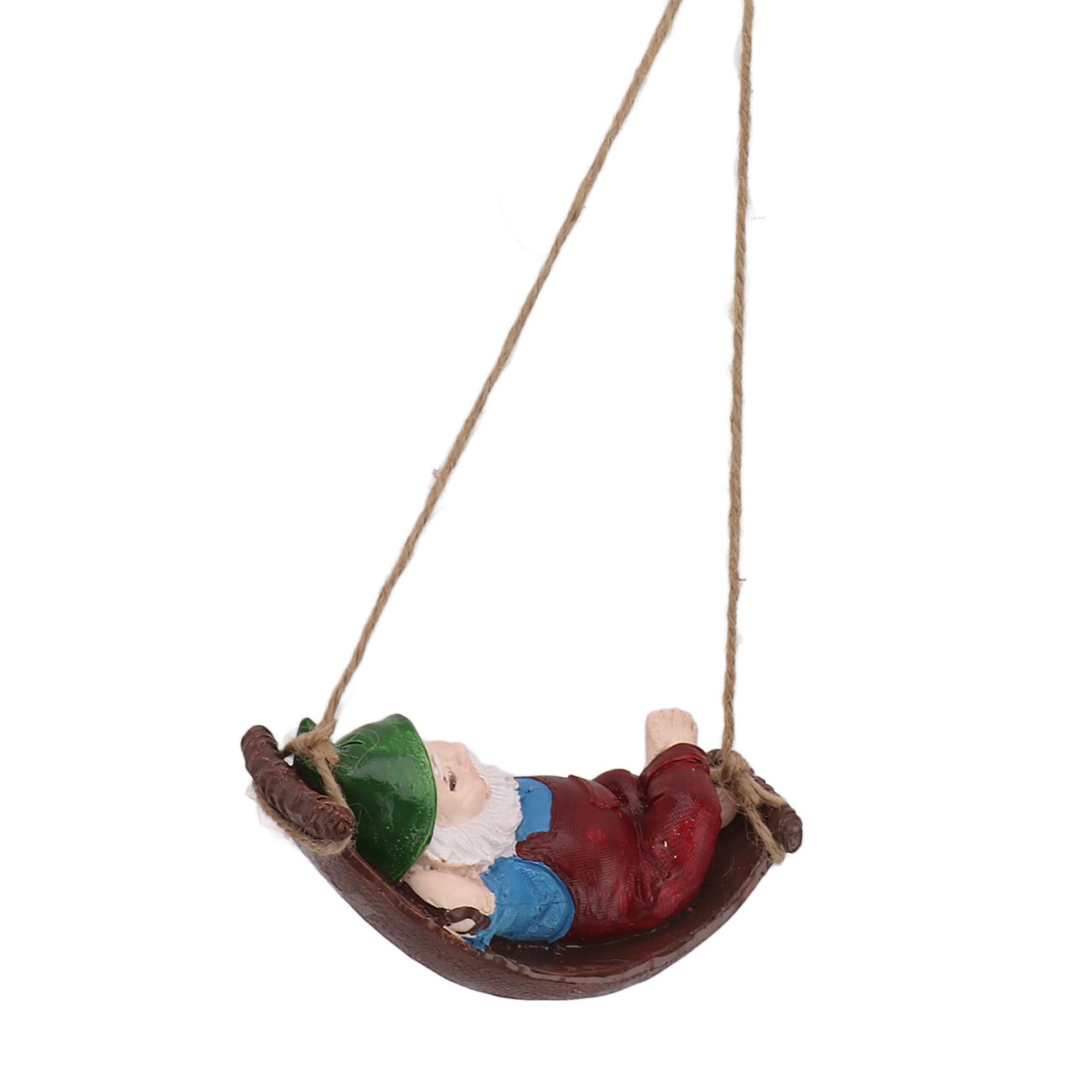 Dwarf Swing Sculpture Ornaments Resin and Twine Lovely 7.5in Resin Dwarf Swing view 9