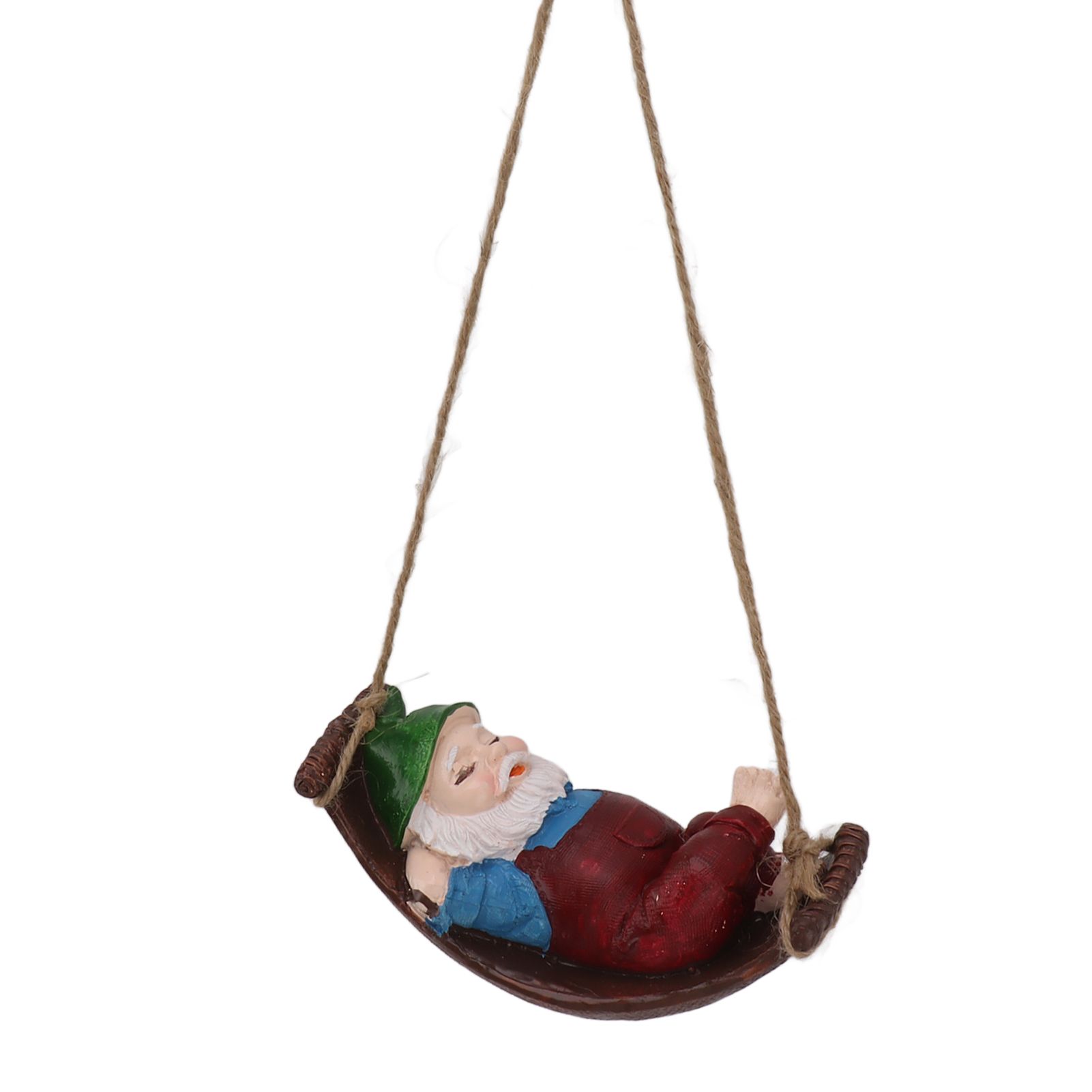 Dwarf Swing Sculpture Ornaments Resin and Twine Lovely 7.5in Resin Dwarf Swing view 10