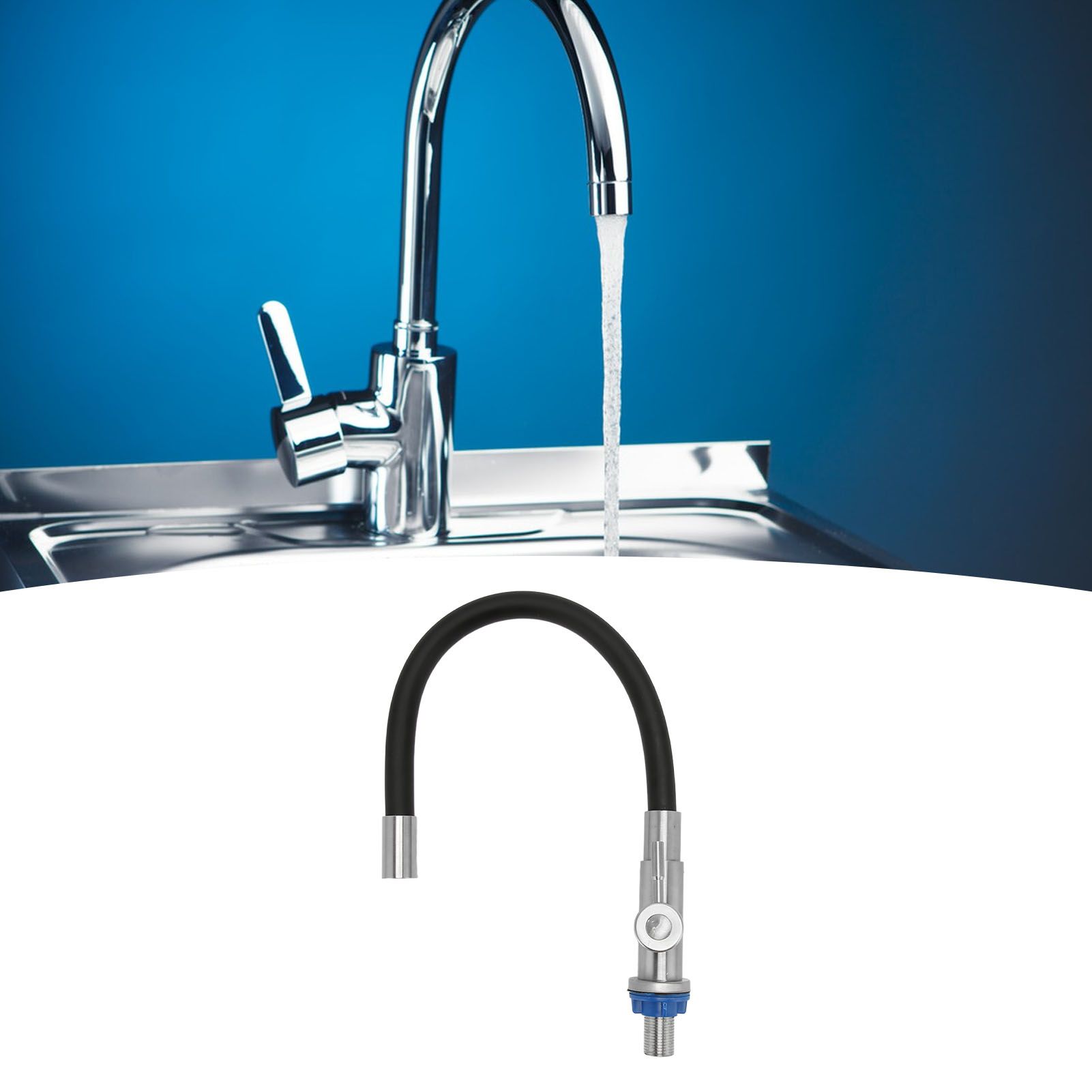 Domestic Kitchen Flexible Single Handle Dishwasher Faucet Basin Cold Water view 11
