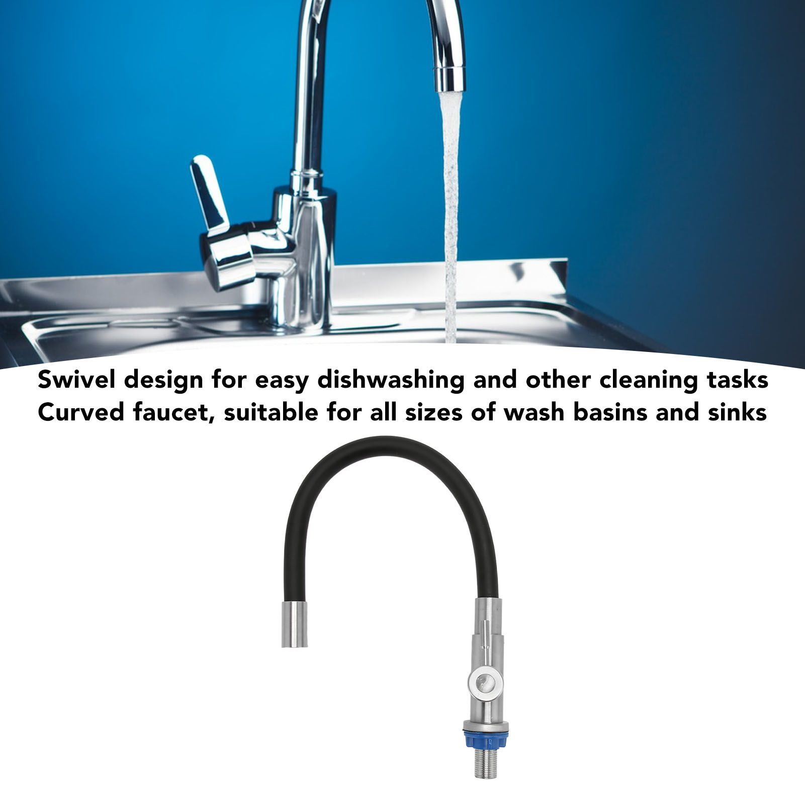 Domestic Kitchen Flexible Single Handle Dishwasher Faucet Basin Cold Water view 13