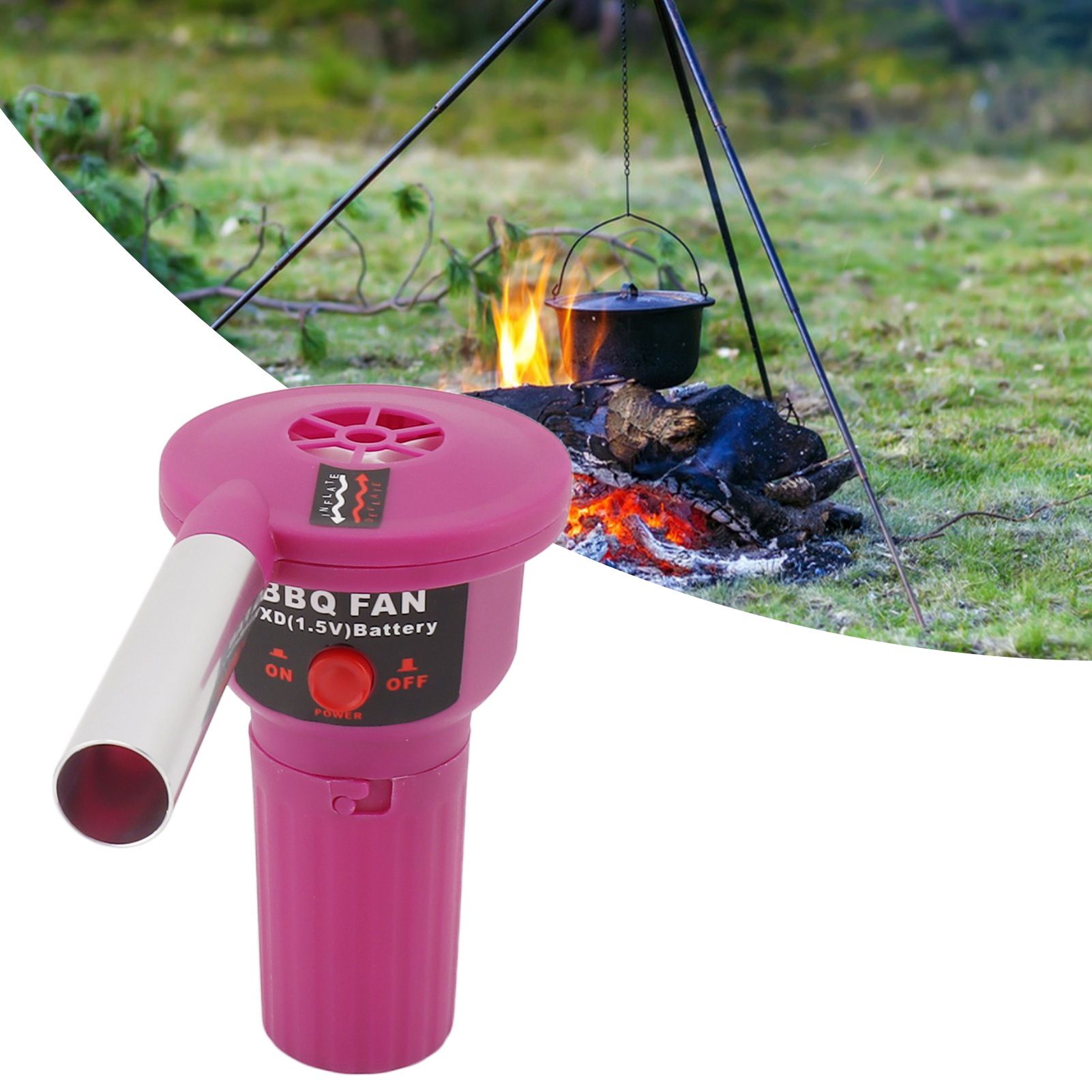 Portable Battery Powered BBQ Fan Air Blower Handheld Barbecue Fan Air Blower view 11