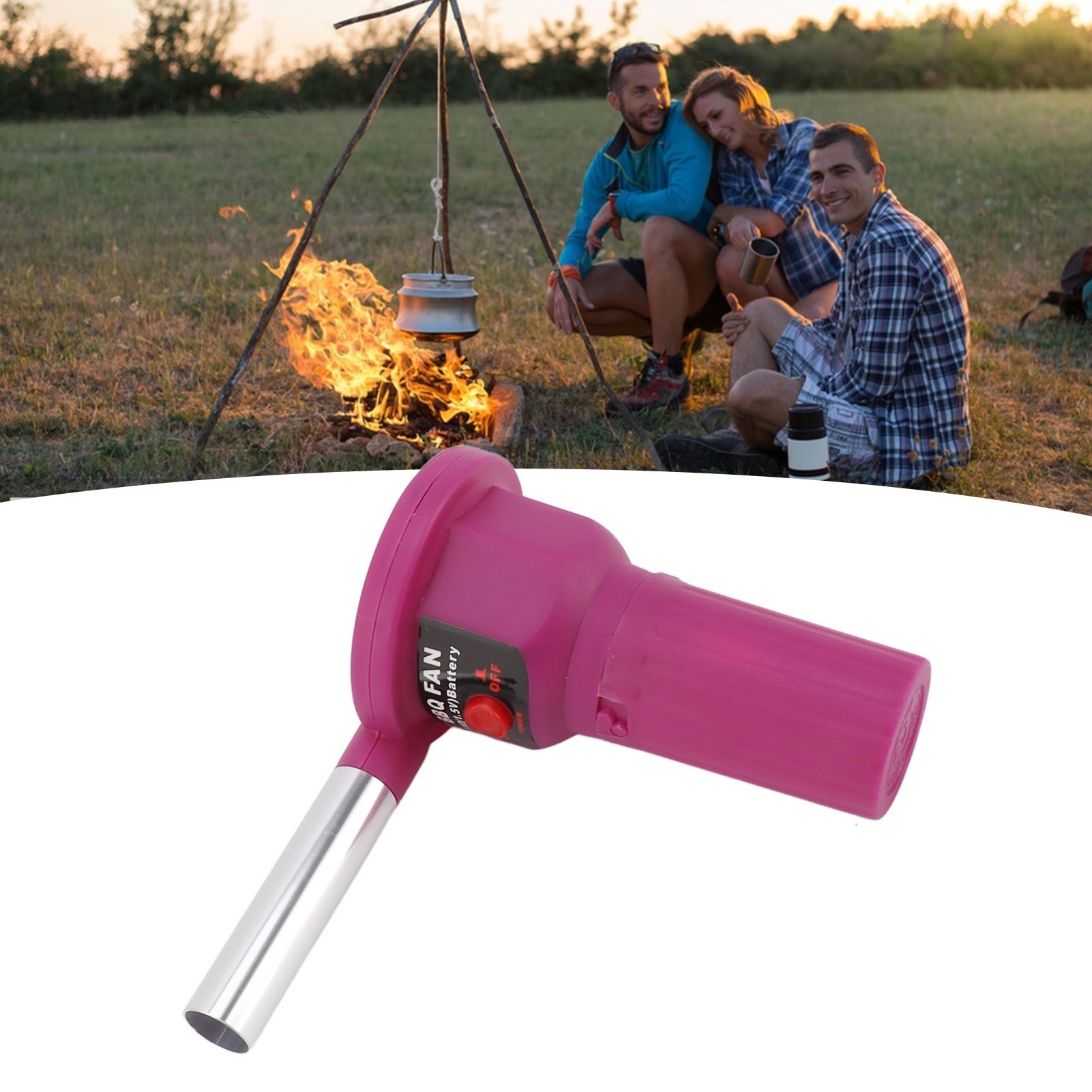 Portable Battery Powered BBQ Fan Air Blower Handheld Barbecue Fan Air Blower view 12