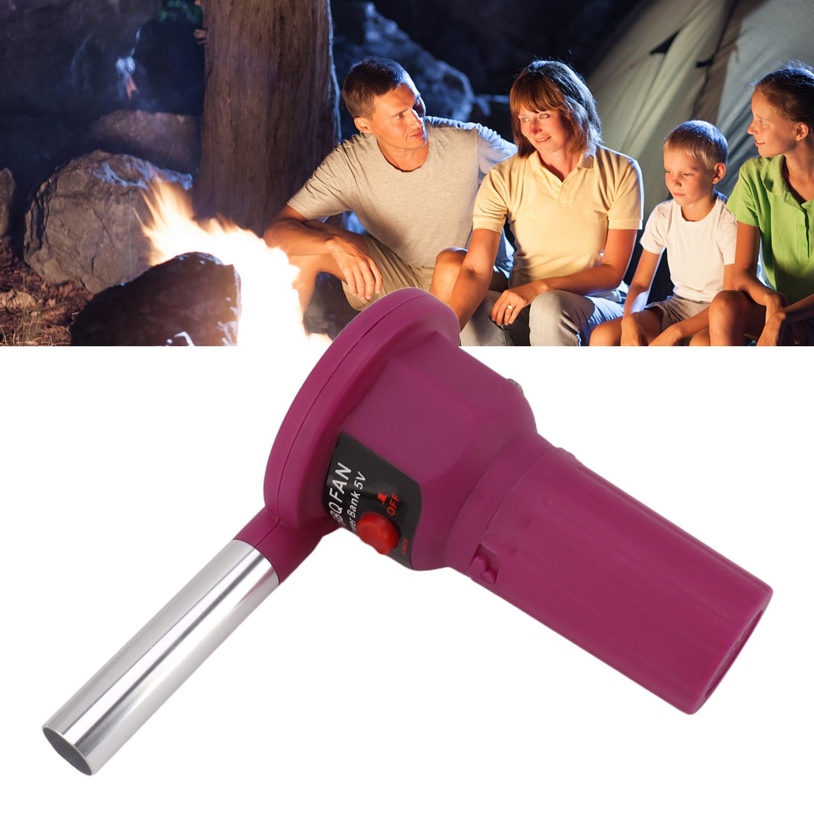 5V Portable Handheld Electric BBQ Cooking Fan Blower with USB Cable for view 11