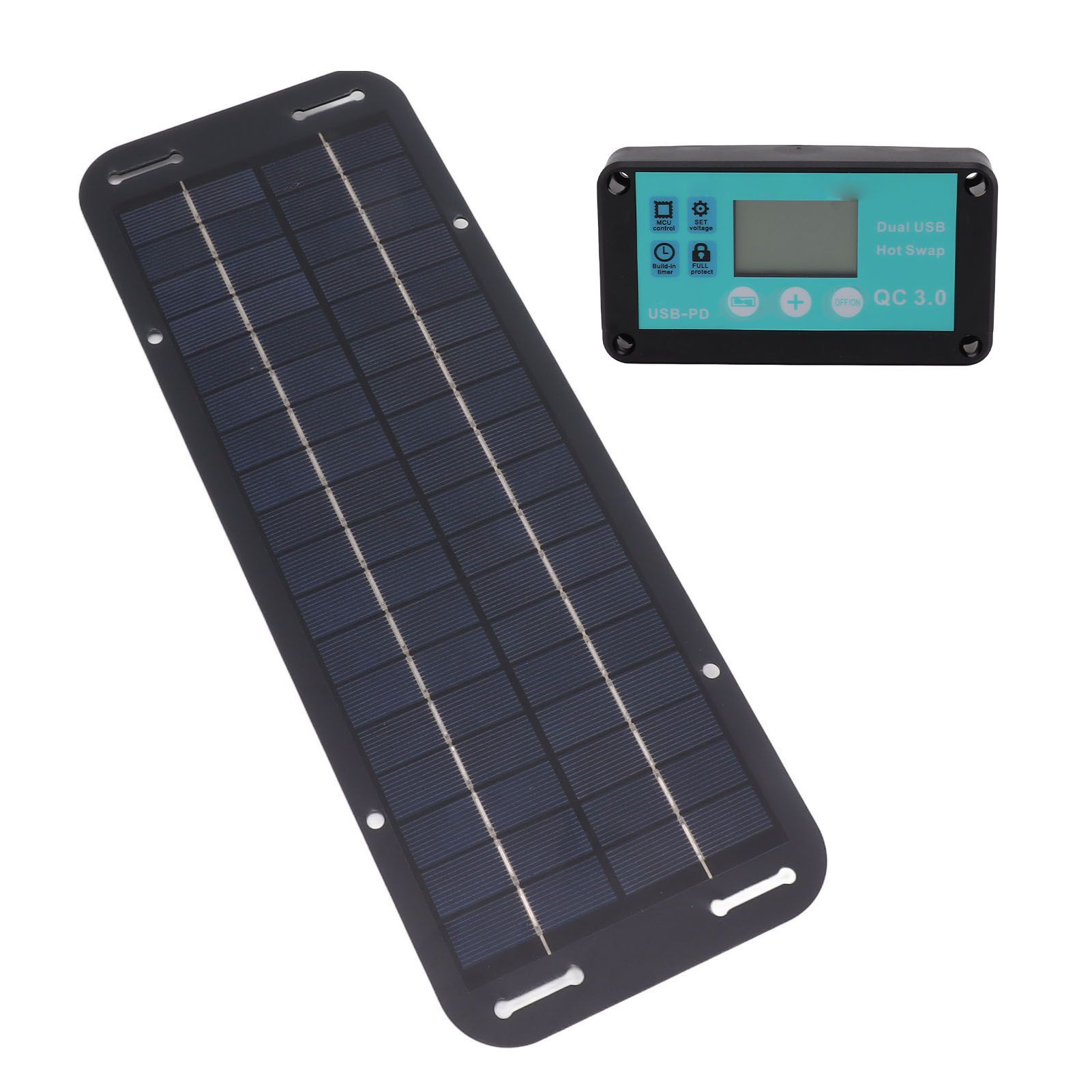 20W Solar Panel Black Solar Cell with Waterproof MPPT Controller for RV Home view 6