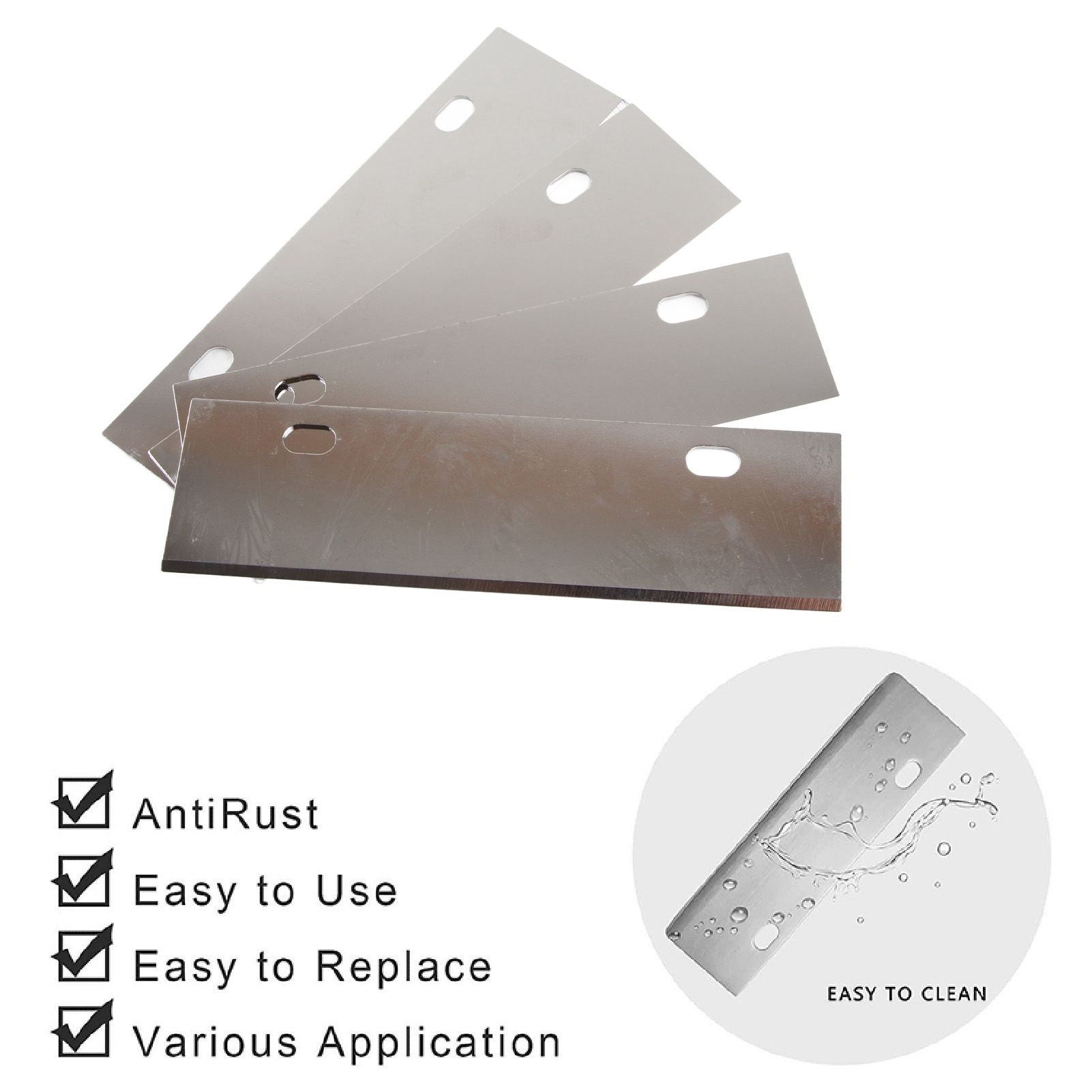4PCS Grill Scraper Blades Stainless Steel Heavy Duty Griddle Scraper view 8