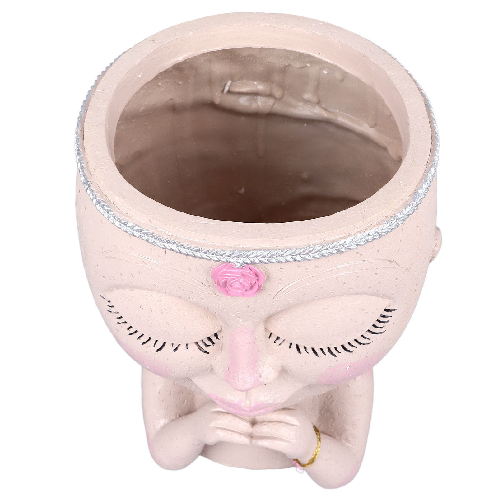 Face Planter Pot Resin Love Style Lady Head Succulent Planter Women Face view 4
