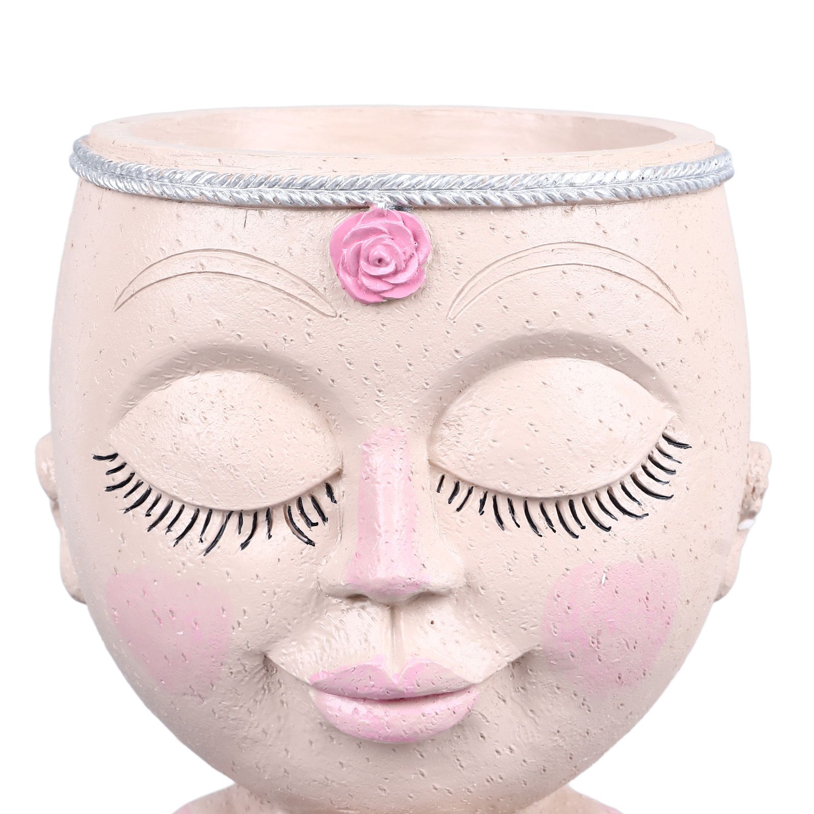 Face Planter Pot Resin Love Style Lady Head Succulent Planter Women Face view 13