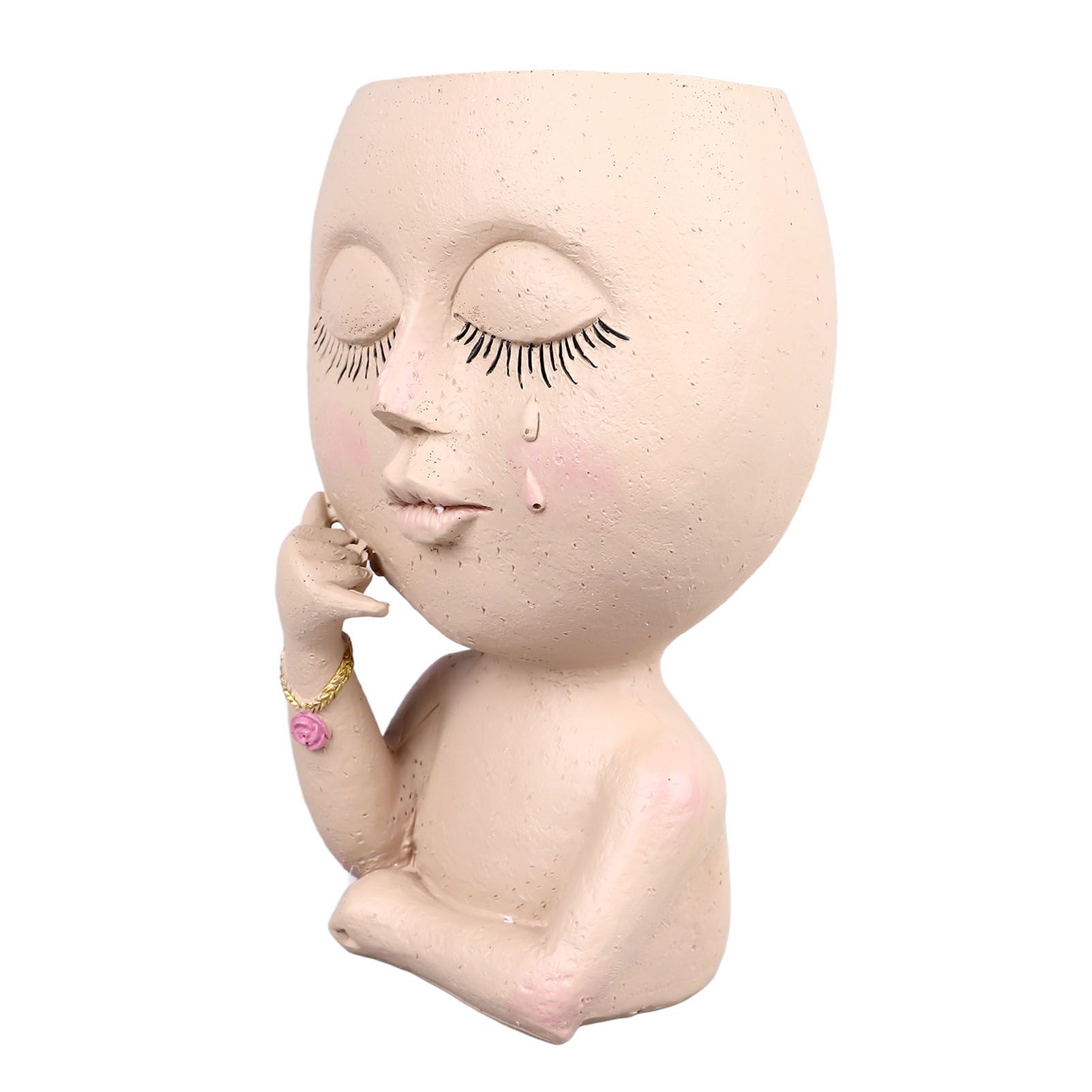 Face Planter Pots Resin Home Head Planter Face Flower Pot Head Planter for view 2
