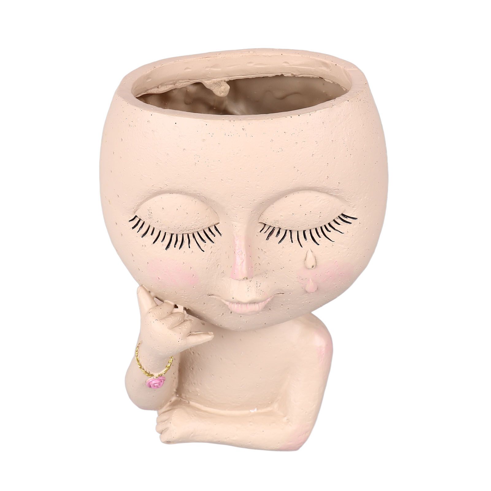 Face Planter Pots Resin Home Head Planter Face Flower Pot Head Planter for view 5