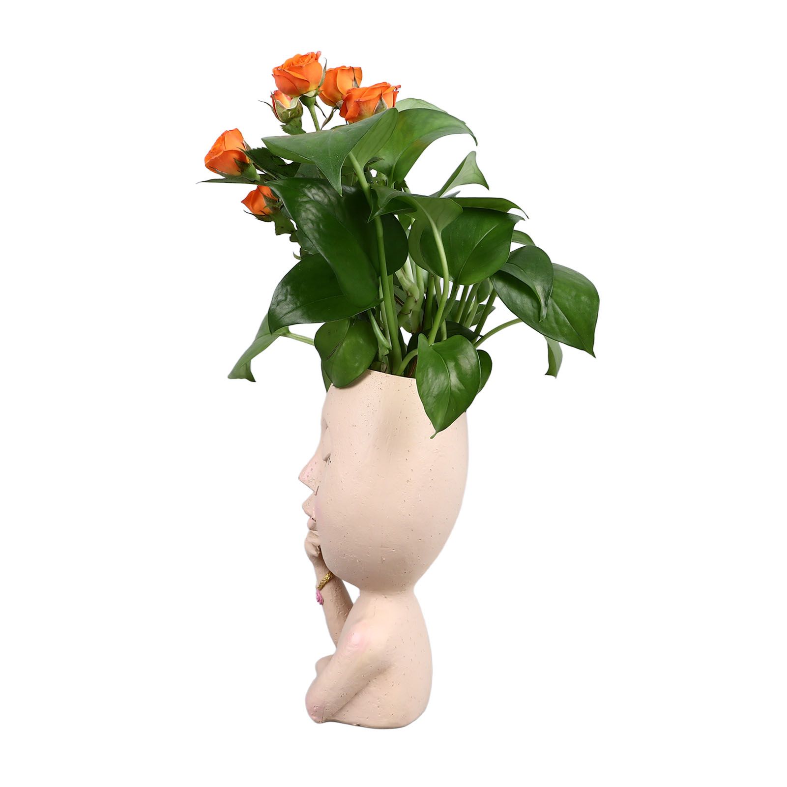 Face Planter Pots Resin Home Head Planter Face Flower Pot Head Planter for view 6