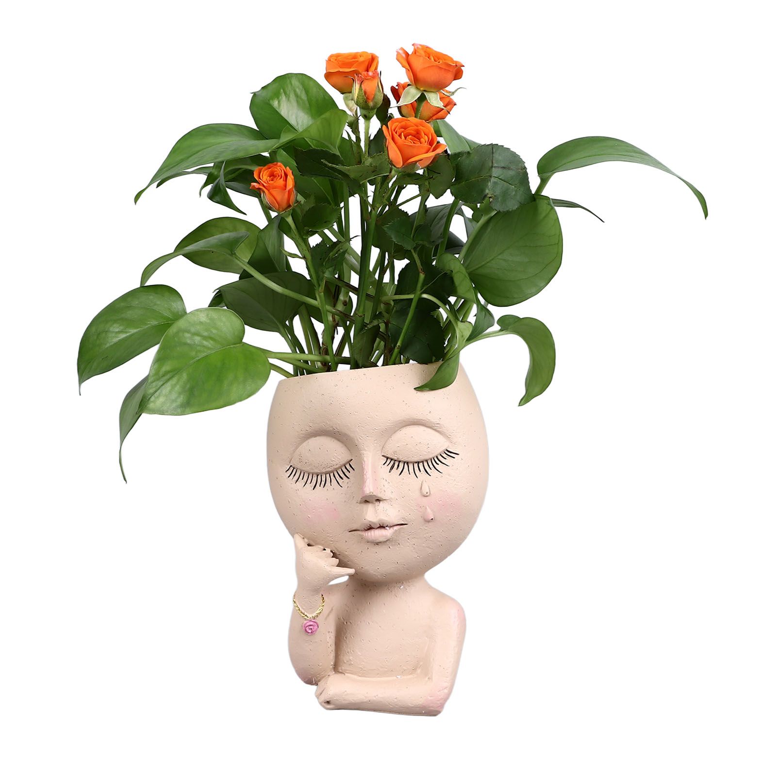 Face Planter Pots Resin Home Head Planter Face Flower Pot Head Planter for view 9