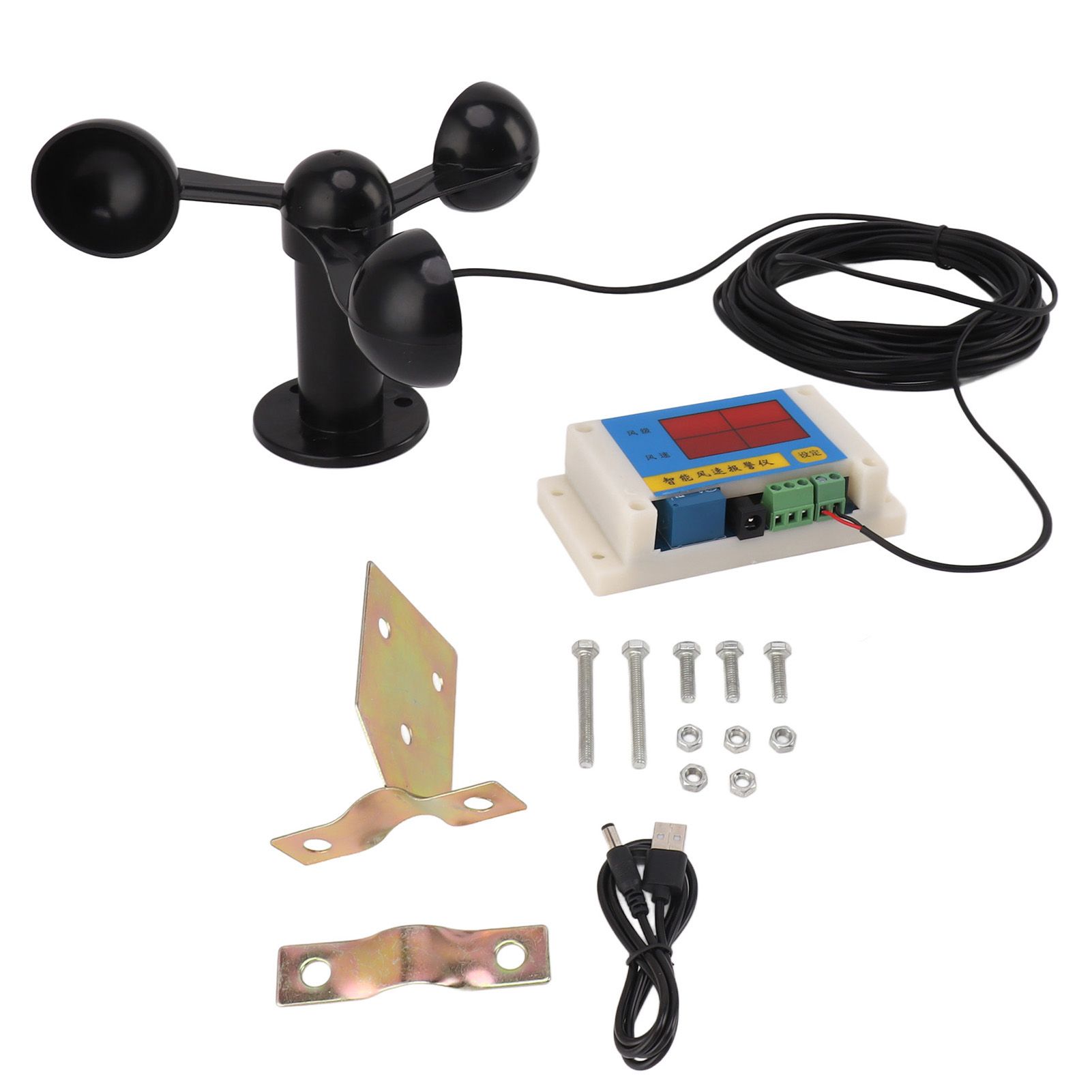 3 Fan Blades Tower Crane Anemometer 3 Blades USB 5V High Accuracy 2‑12 Lever