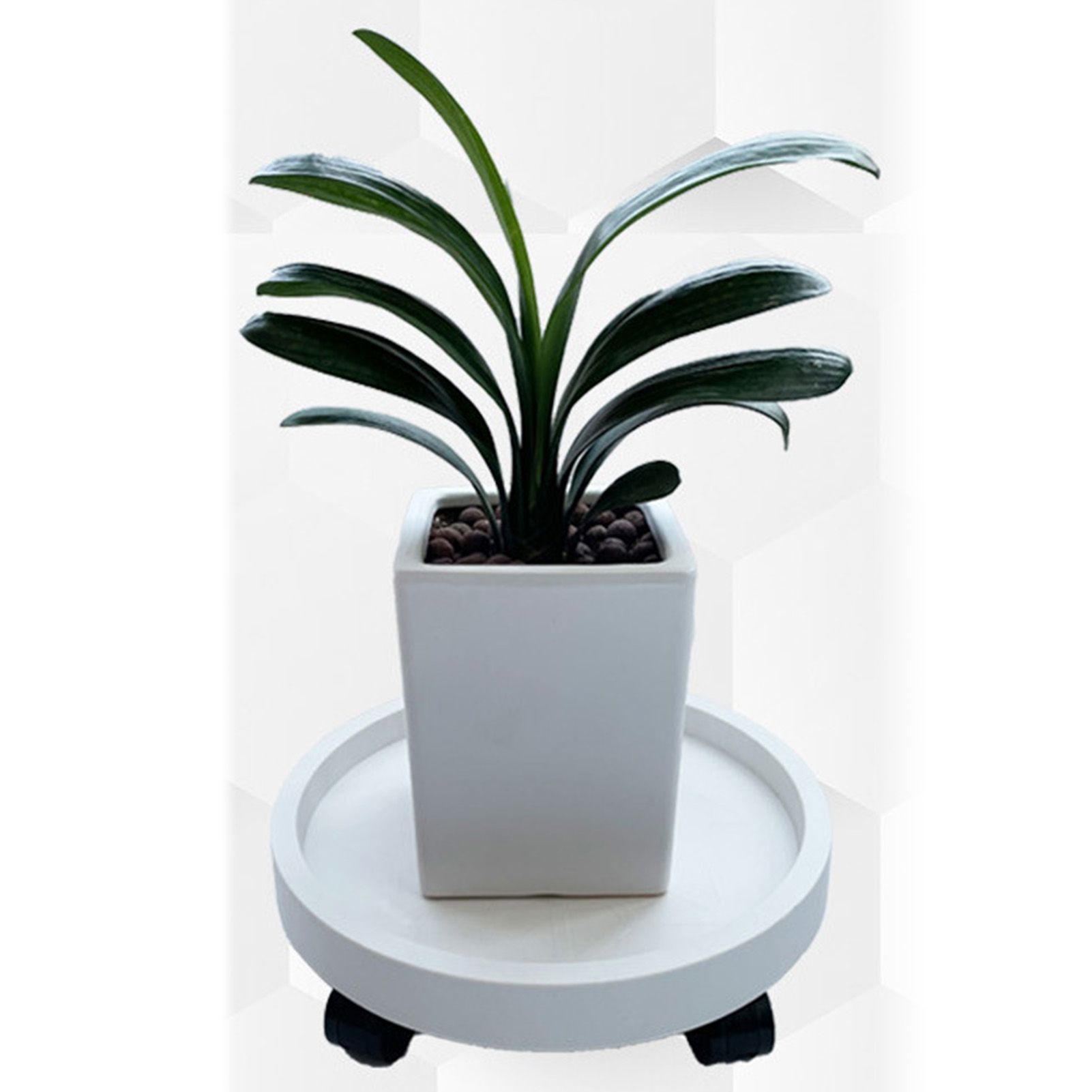 Flower Pot Tray Wheels Round Shape Removable Rotating Wheels Plant Stand for view 5