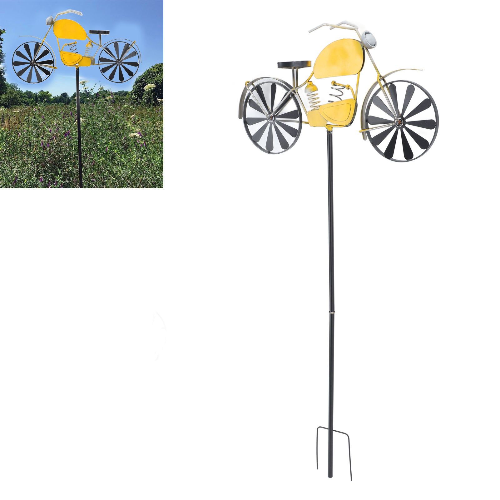 Motorcycle Wind Spinners Motorcycle Garden Spinner Vintage Style Stake view 11