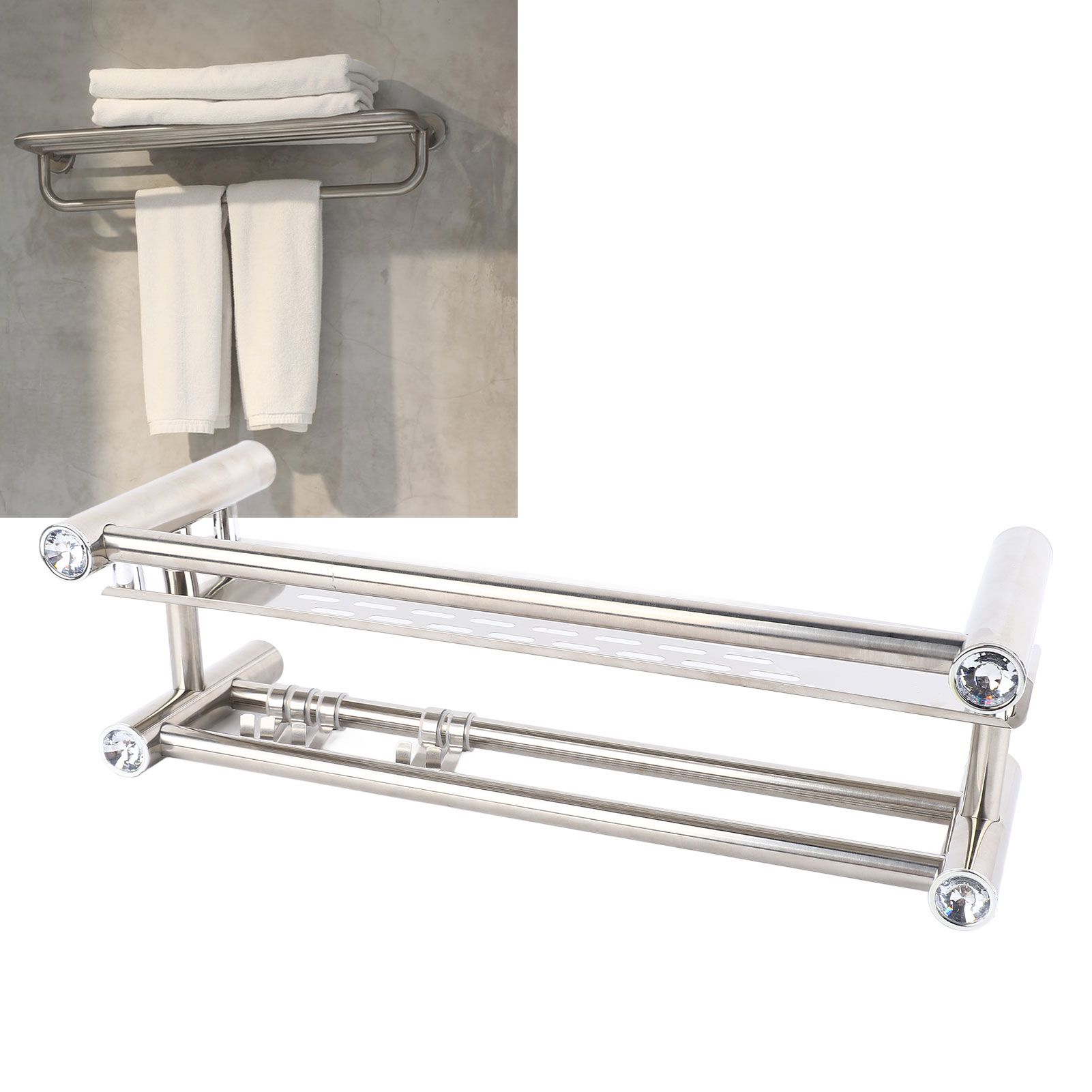 Bathroom Floating Shelves Stainless Steel Thicken Single Layer 40cm Shower view 12